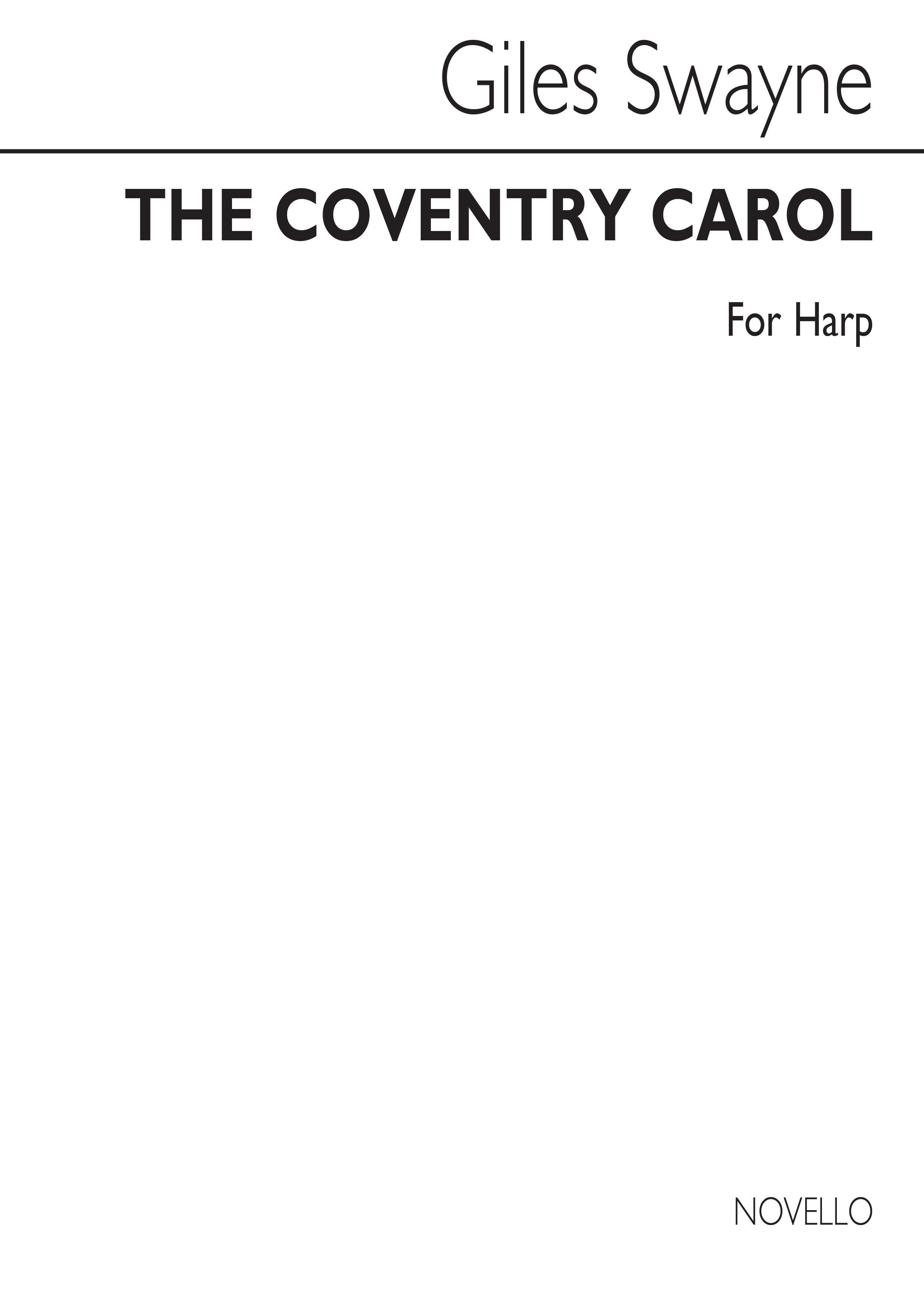 Giles Swayne: The Coventry Carol (Harp Part): Harp: Part