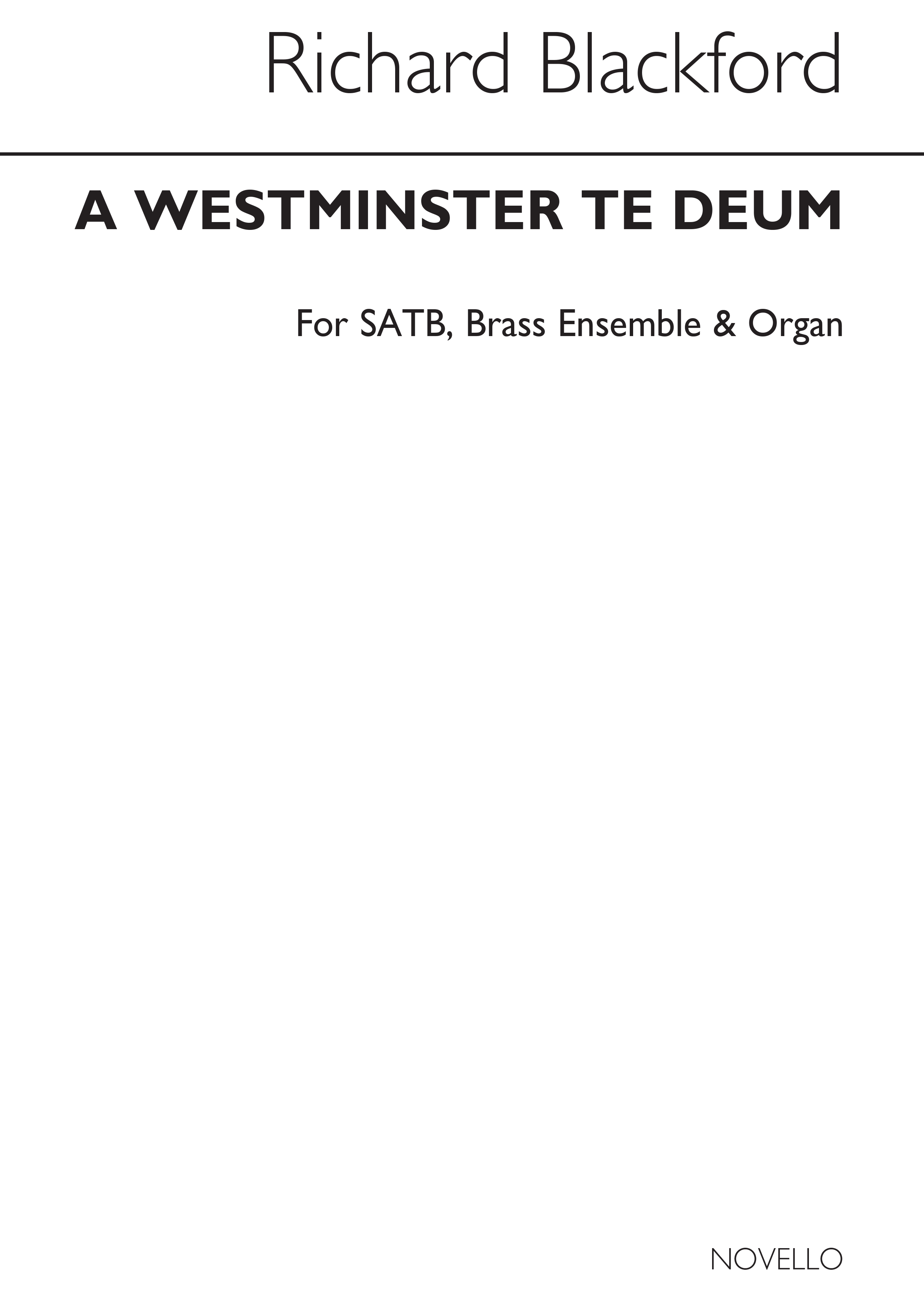 Richard Blackford: A Westminster Te Deum (Brass Ensemble Parts): Brass Ensemble: