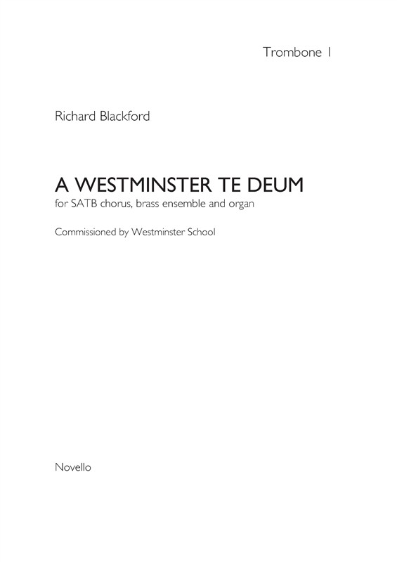 Richard Blackford: A Westminster Te Deum: Brass Ensemble: Score