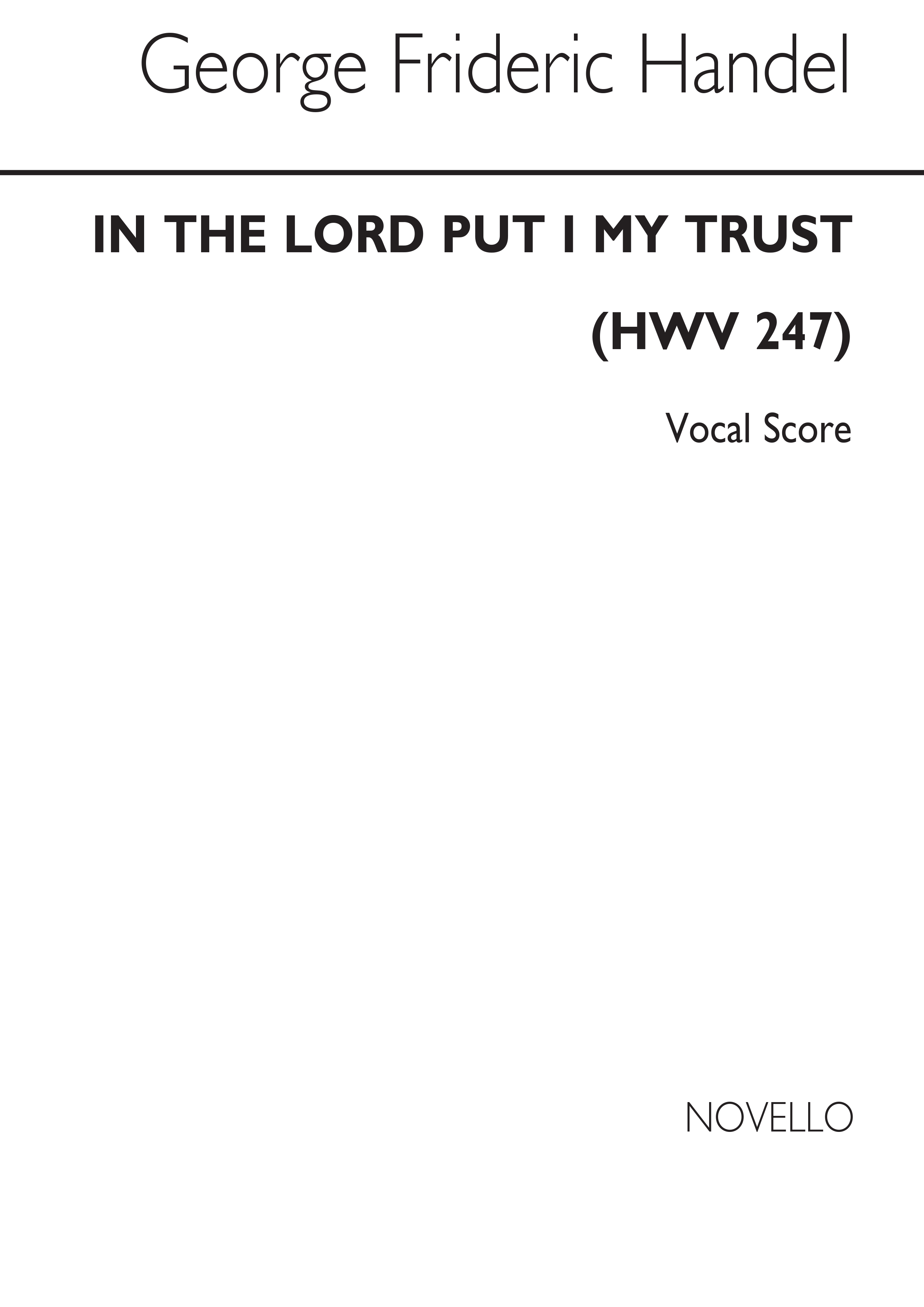 Georg Friedrich Hndel: In The Lord Put I My Trust: SATB: Vocal Score