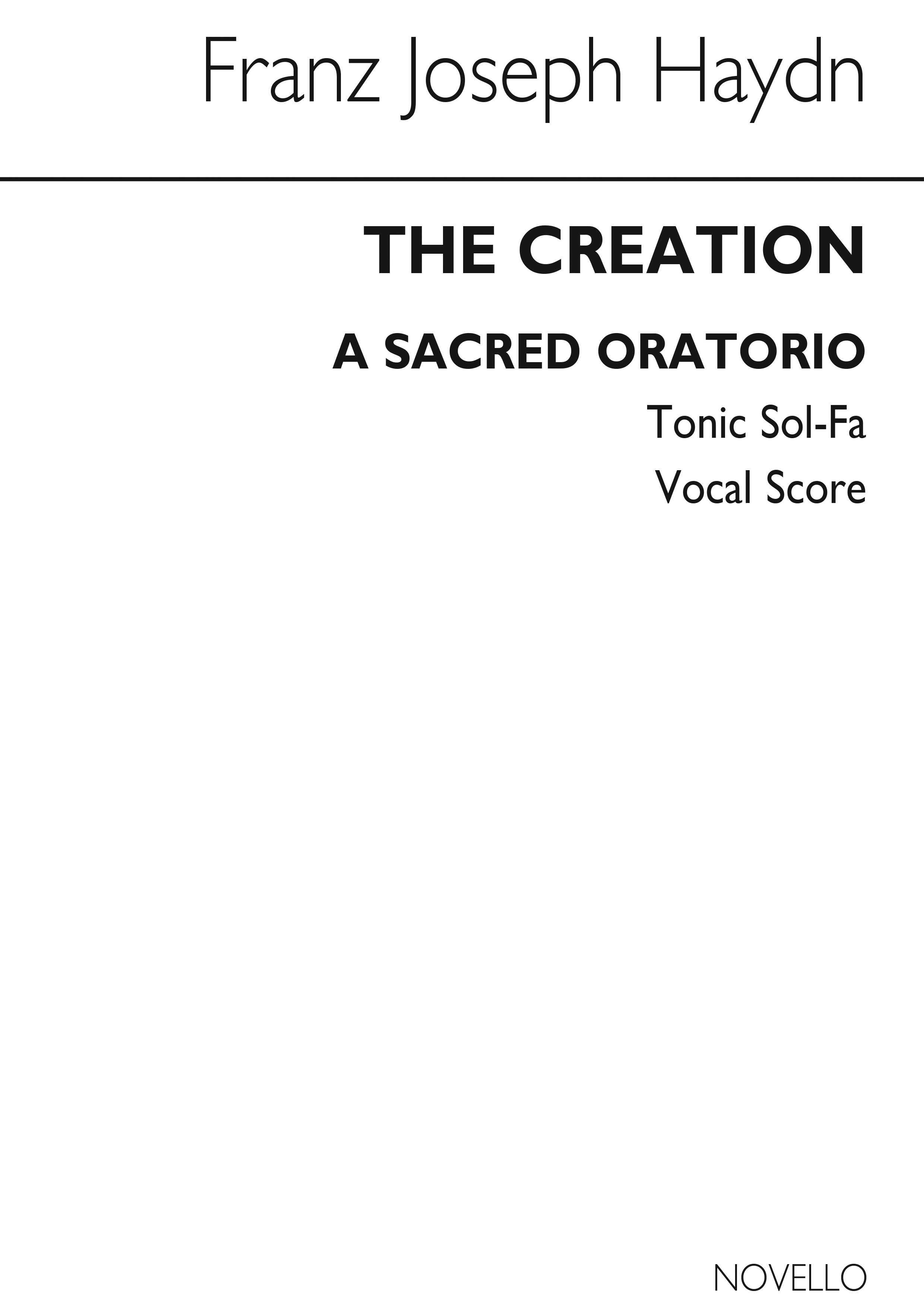 Franz Joseph Haydn: The Creation - A Sacred Oratorio: Mixed Choir: Vocal Score