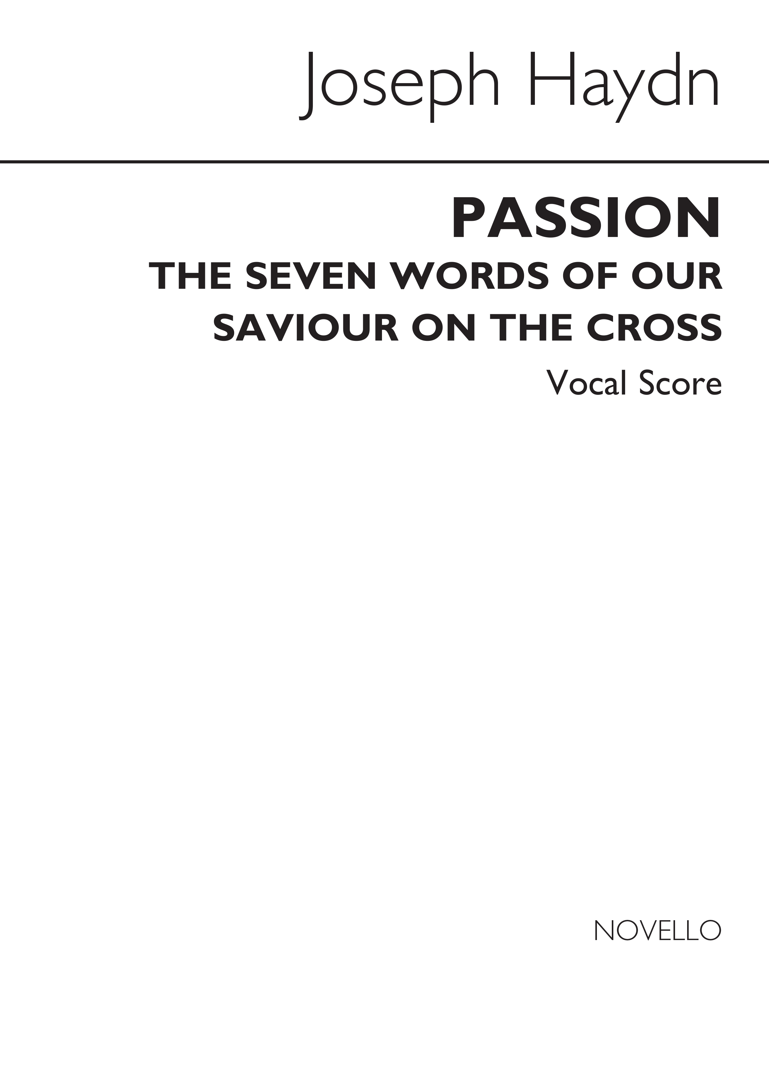 Franz Joseph Haydn: Passion: SATB: Vocal Score