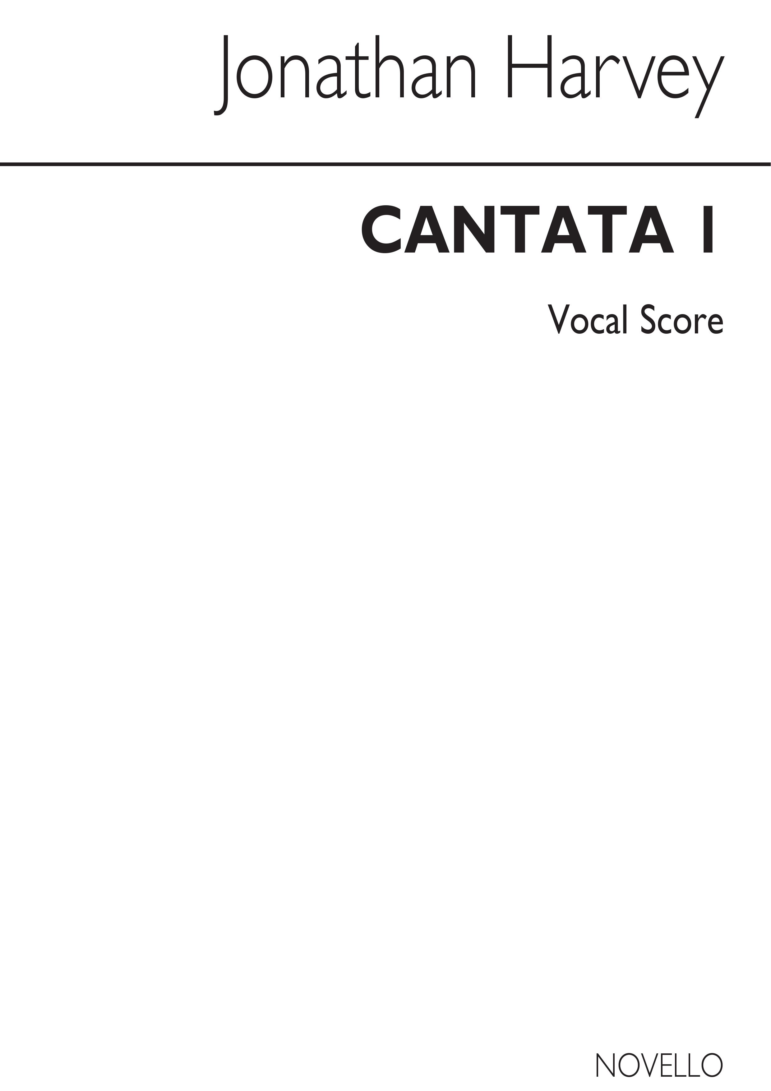 Jonathan Harvey: Cantata I: Voice: Vocal Score