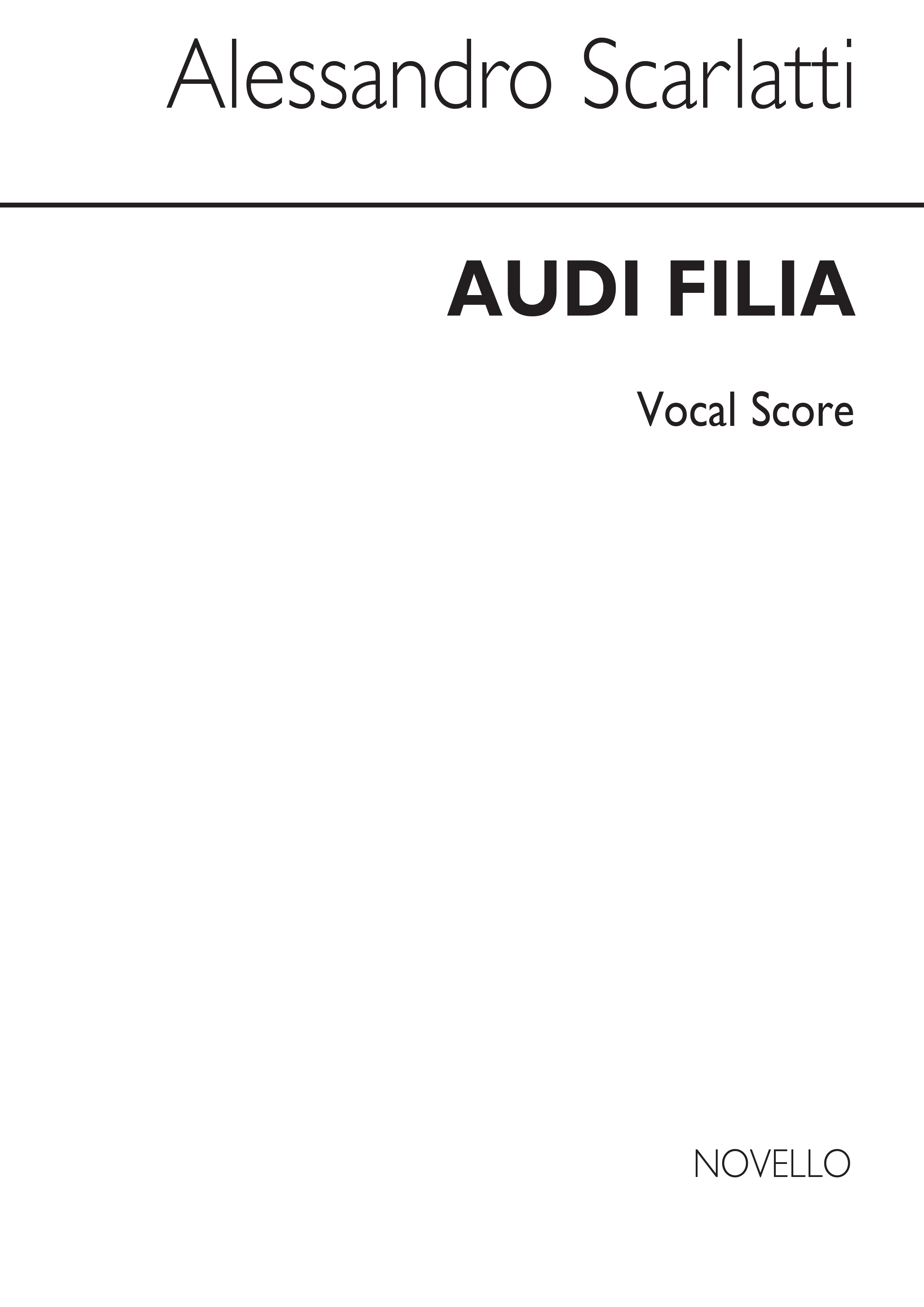 Alessandro Scarlatti: Audi Filia: SATB: Vocal Score