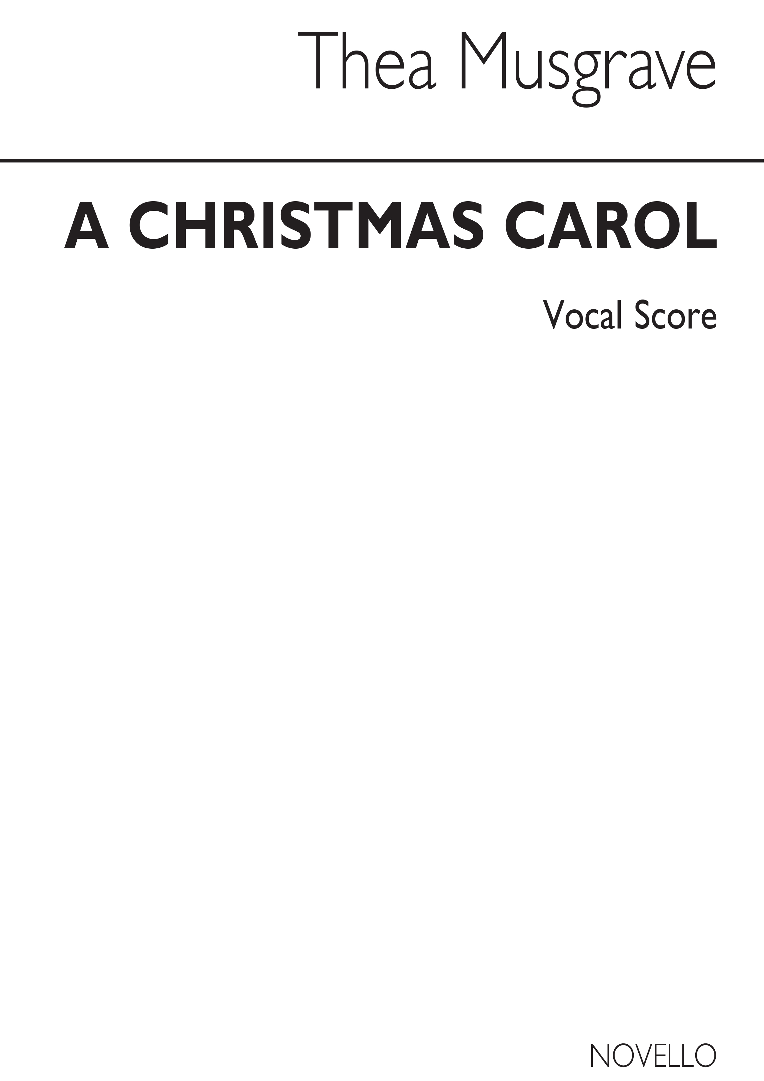 Thea Musgrave: Christmas Carol: Voice: Vocal Score