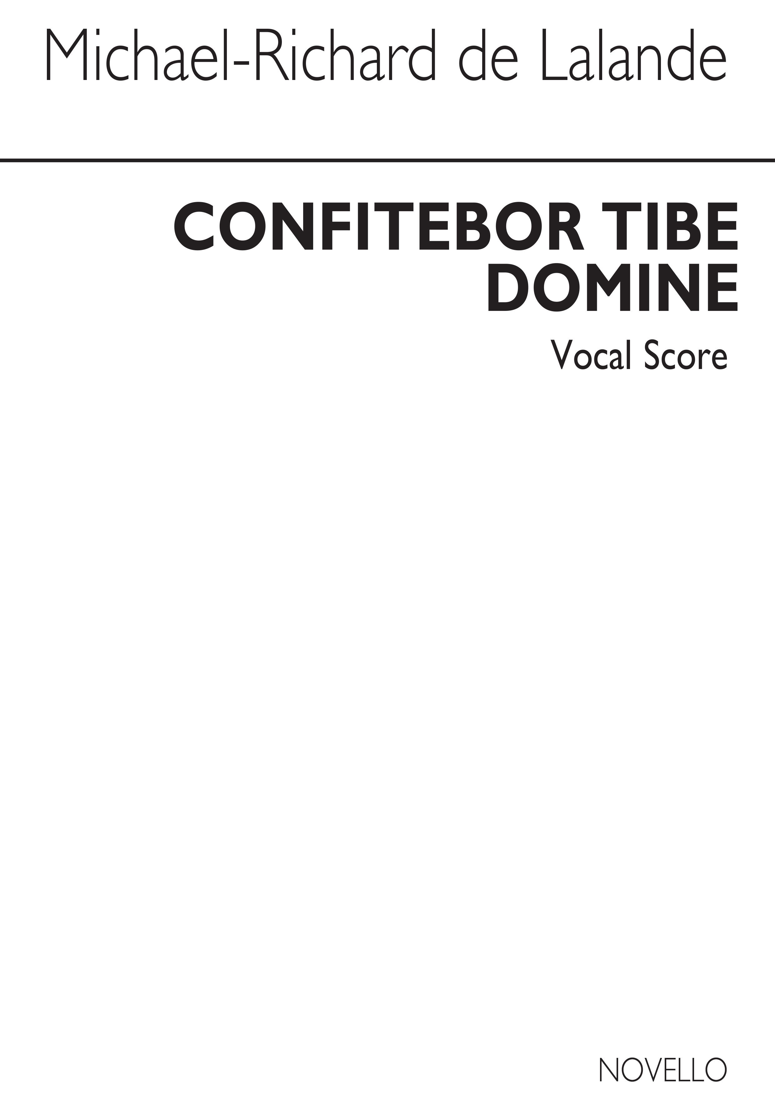 Michel-Richard Delalande: Confitebor Tibi Domine: SATB: Vocal Score