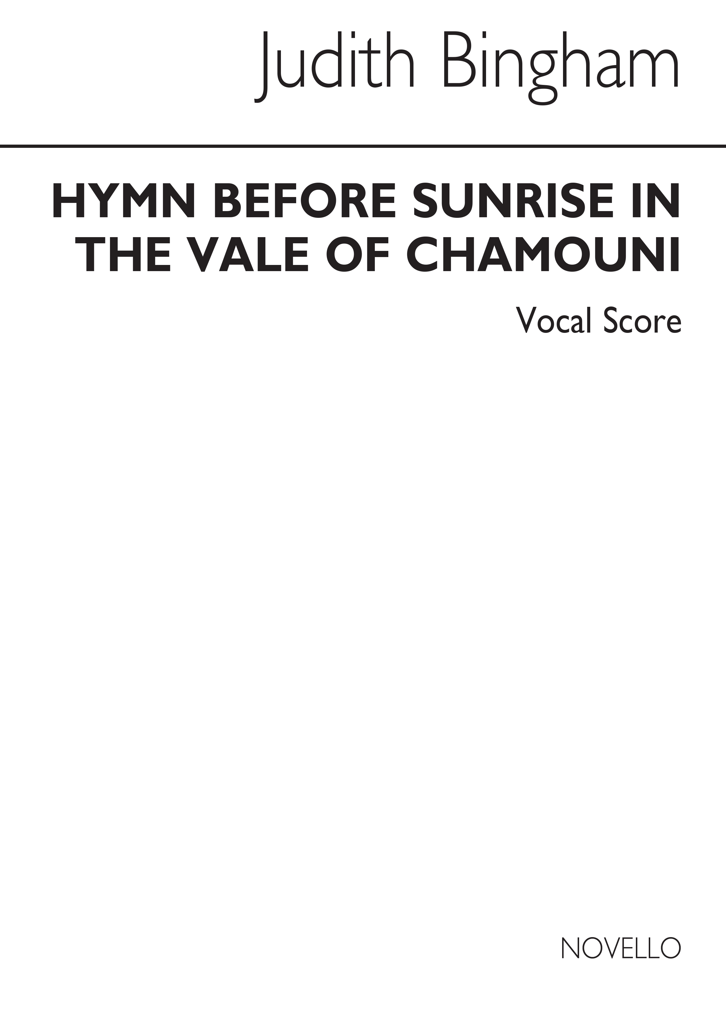Judith Bingham: Hymn Before Sunrise In The Vale Of Chamouni: SATB: Vocal Score