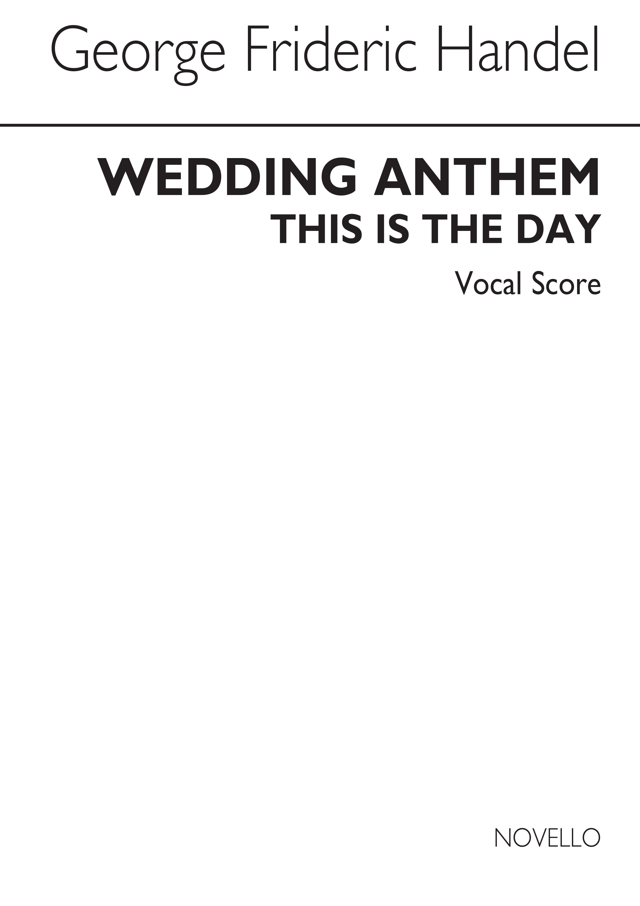 Georg Friedrich Hndel: This Is The Day V/S: Voice: Vocal Score