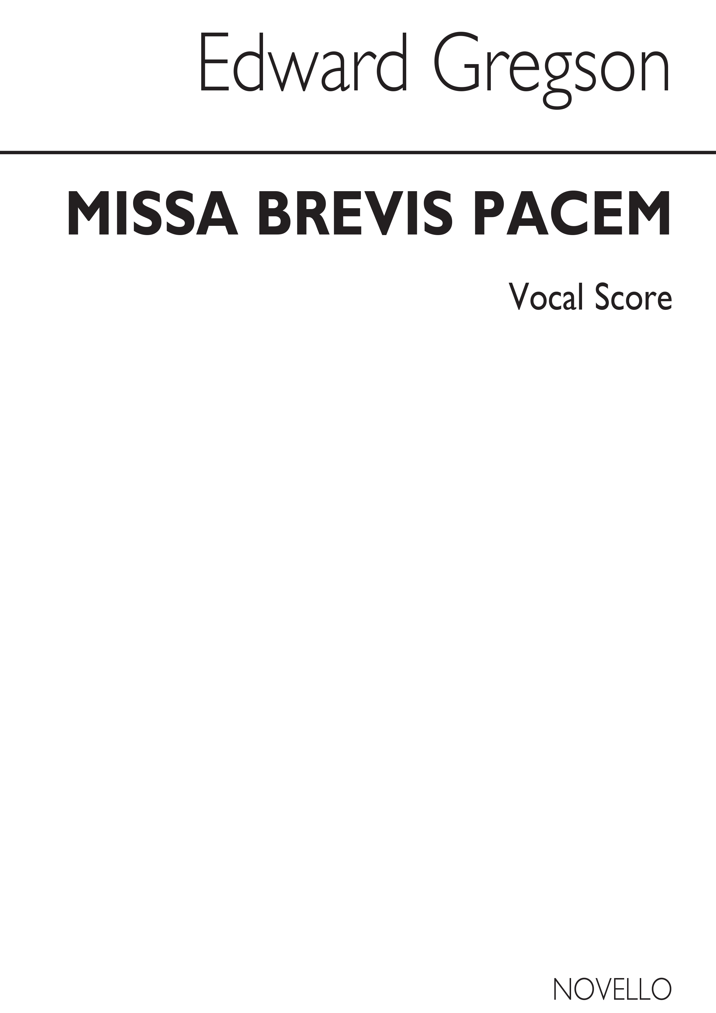 Edward Gregson: Missa Brevis Pacem: SSA: Vocal Score