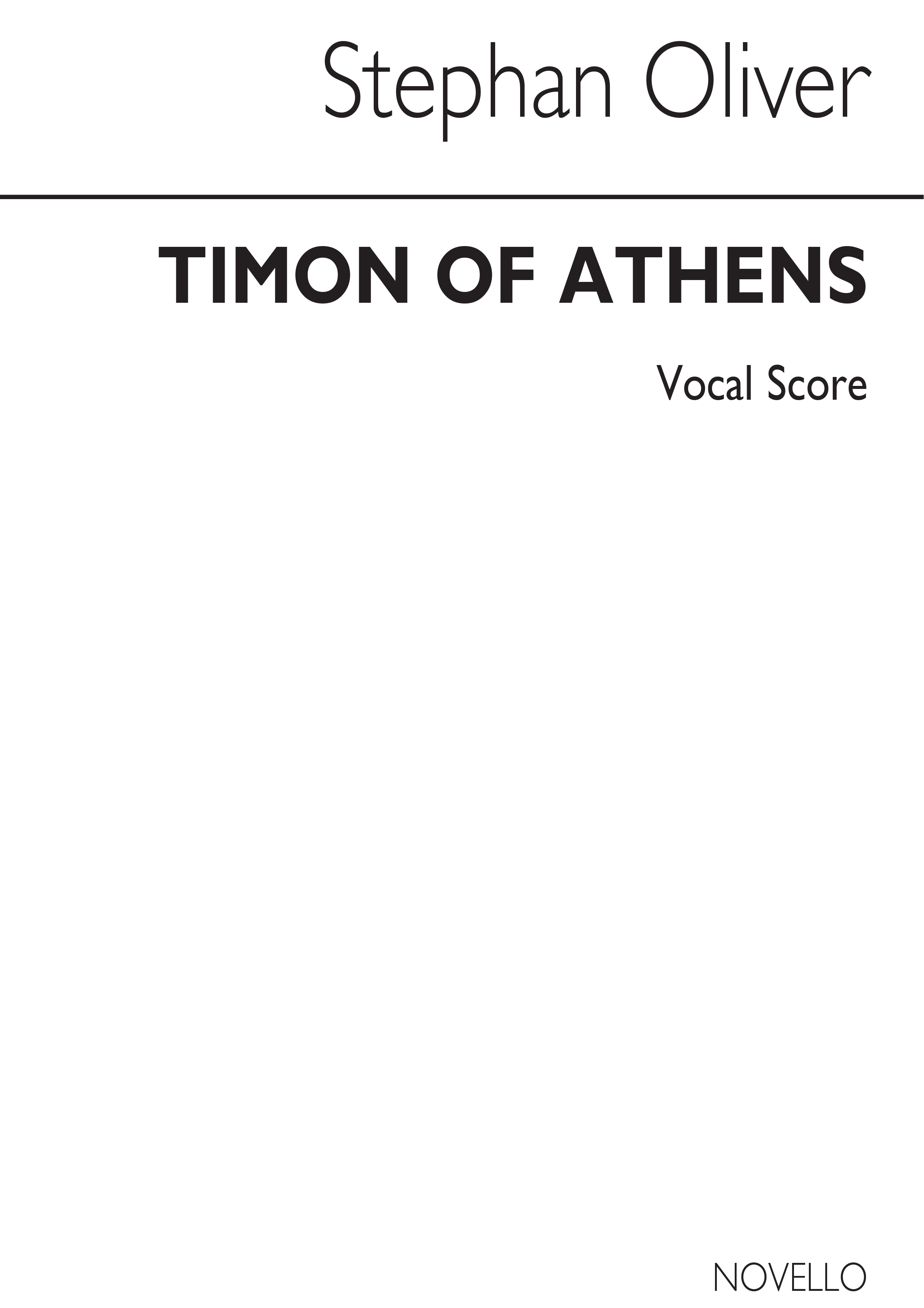 Stephen Oliver: Timon Of Athens: Voice: Vocal Score