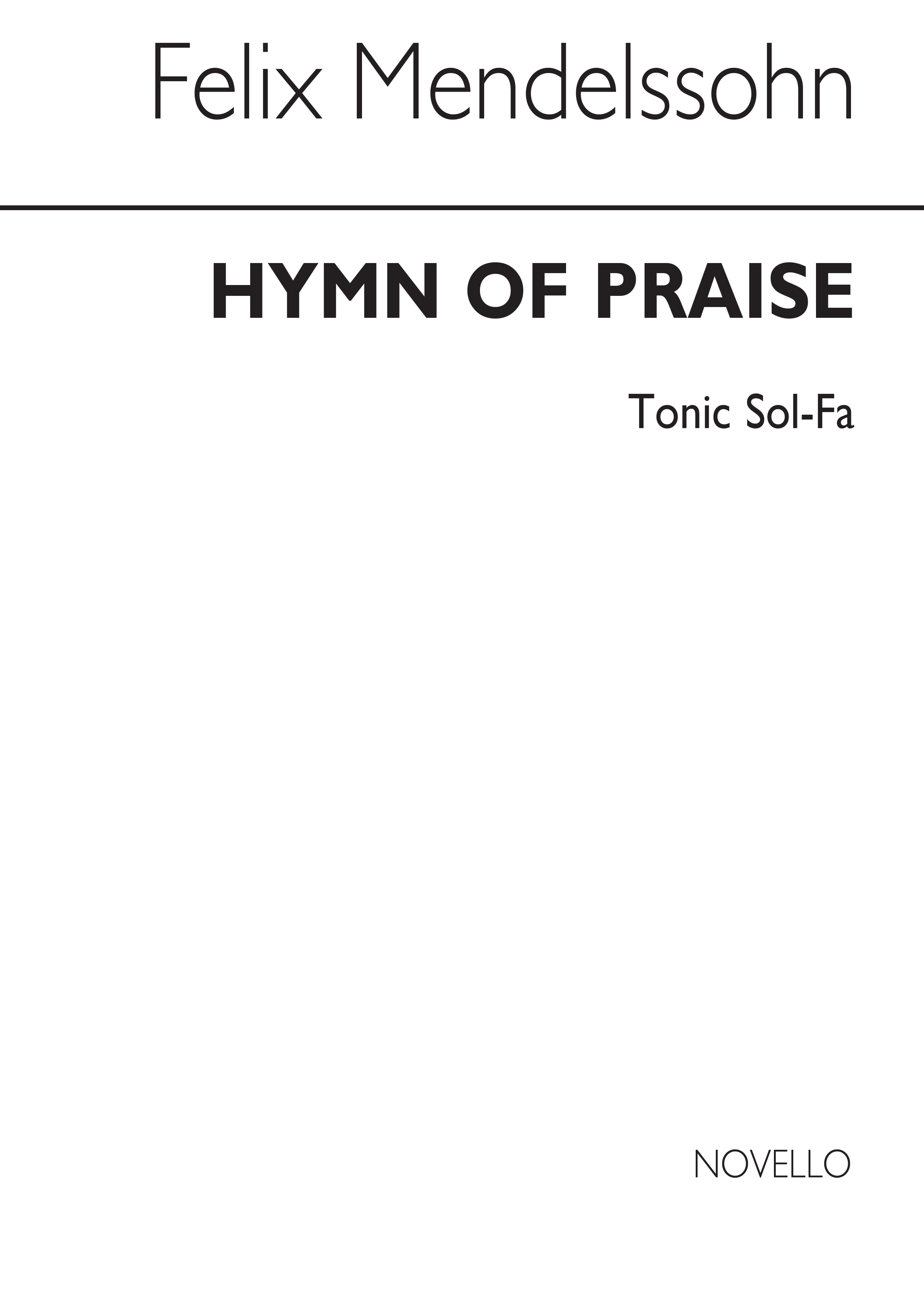 Felix Mendelssohn Bartholdy: Hymn of Praise: SATB: Vocal Score