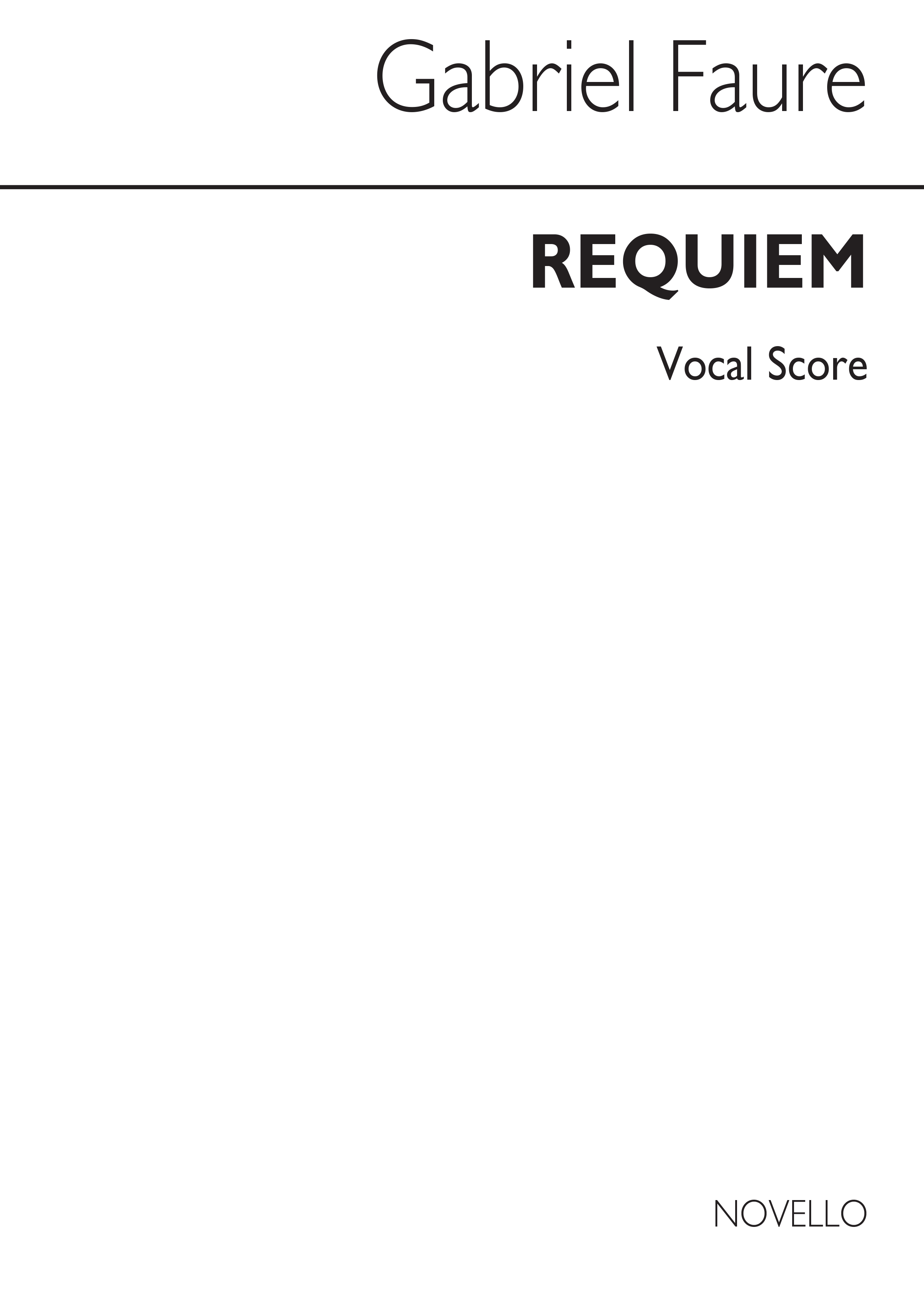 Gabriel Fauré: Requiem (Large Print): SATB: Vocal Score