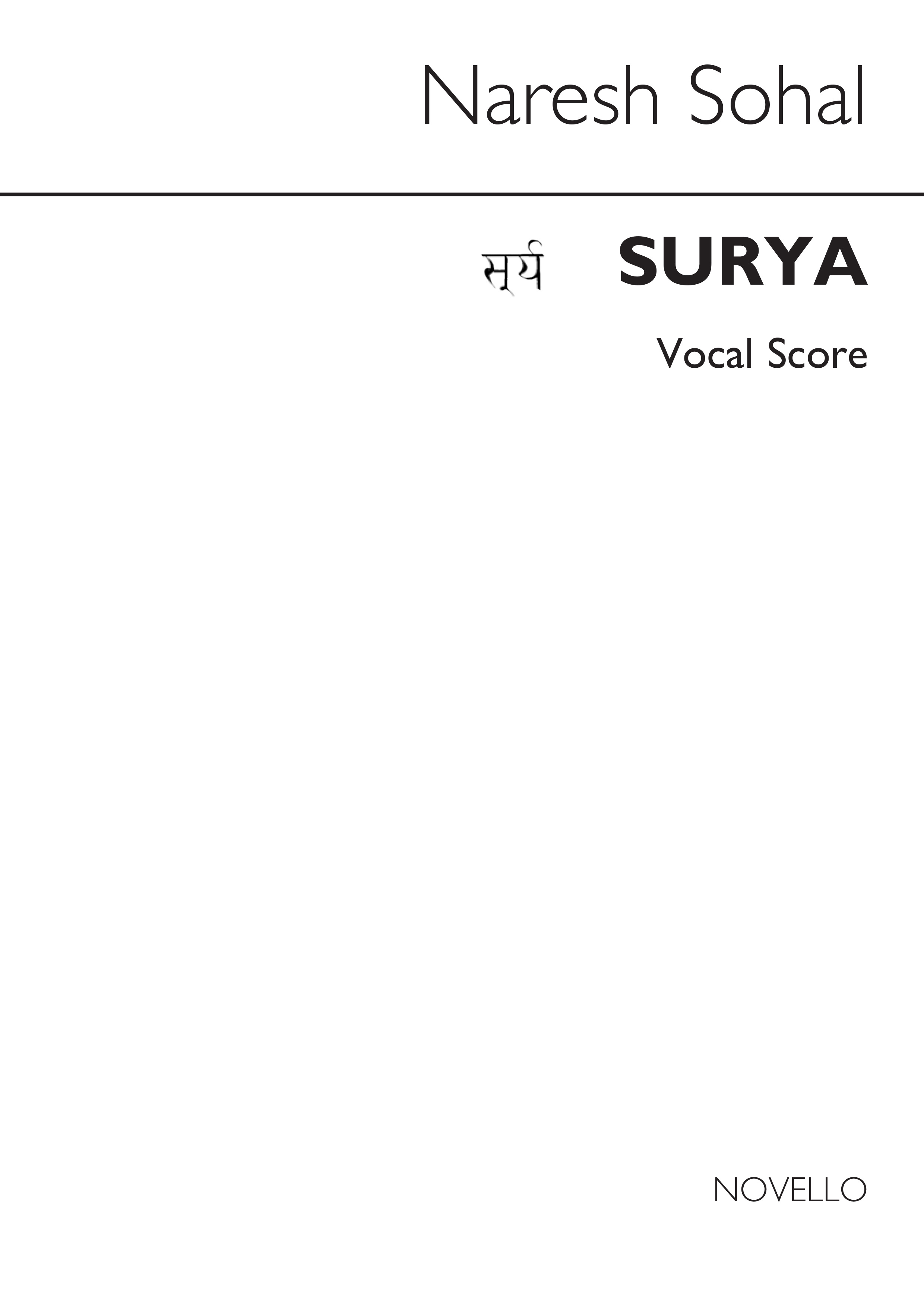 Naresh Sohal: Surya: Voice: Vocal Score