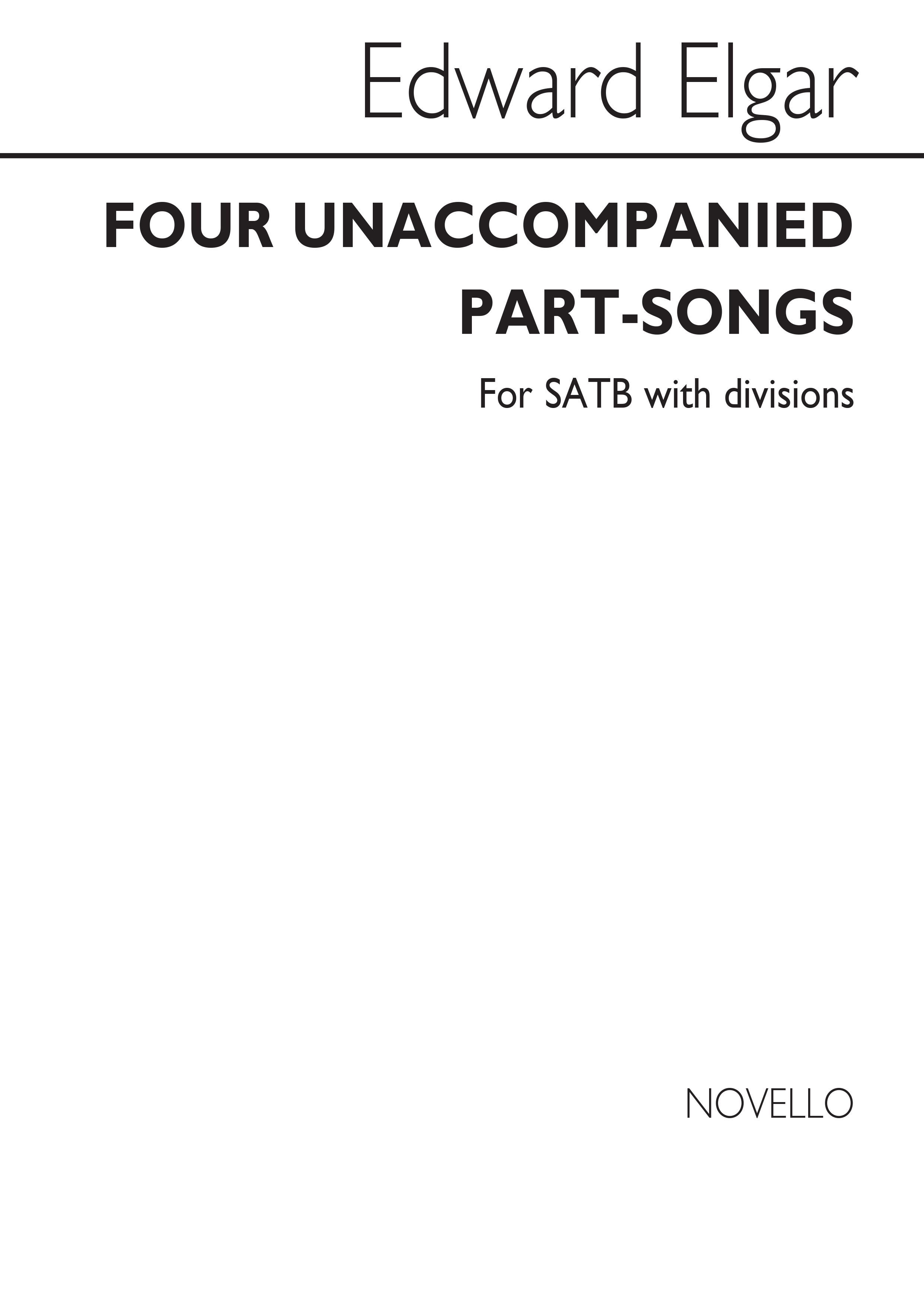 Edward Elgar: Four Unaccompanied Part-Songs Opus 53: SATB: Vocal Score