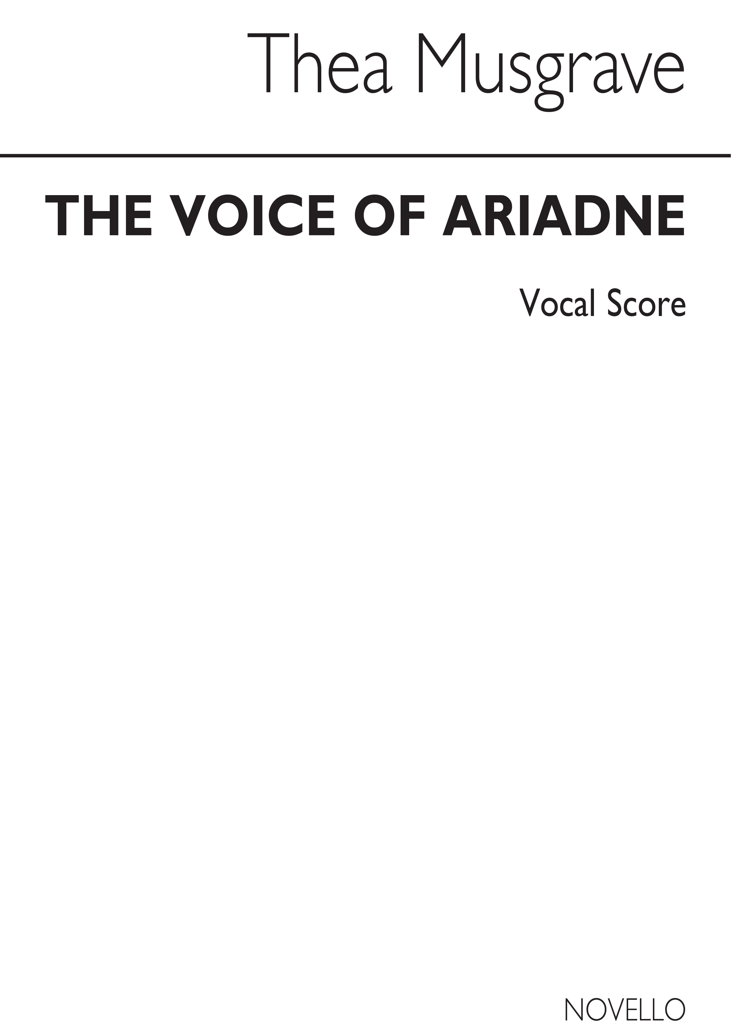 Thea Musgrave: Voice Of Ariadne: Voice: Vocal Score
