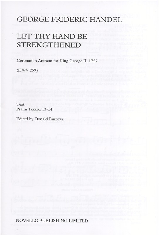 Georg Friedrich Hndel: Let Thy Hand Be Strengthened: SATB: Vocal Score