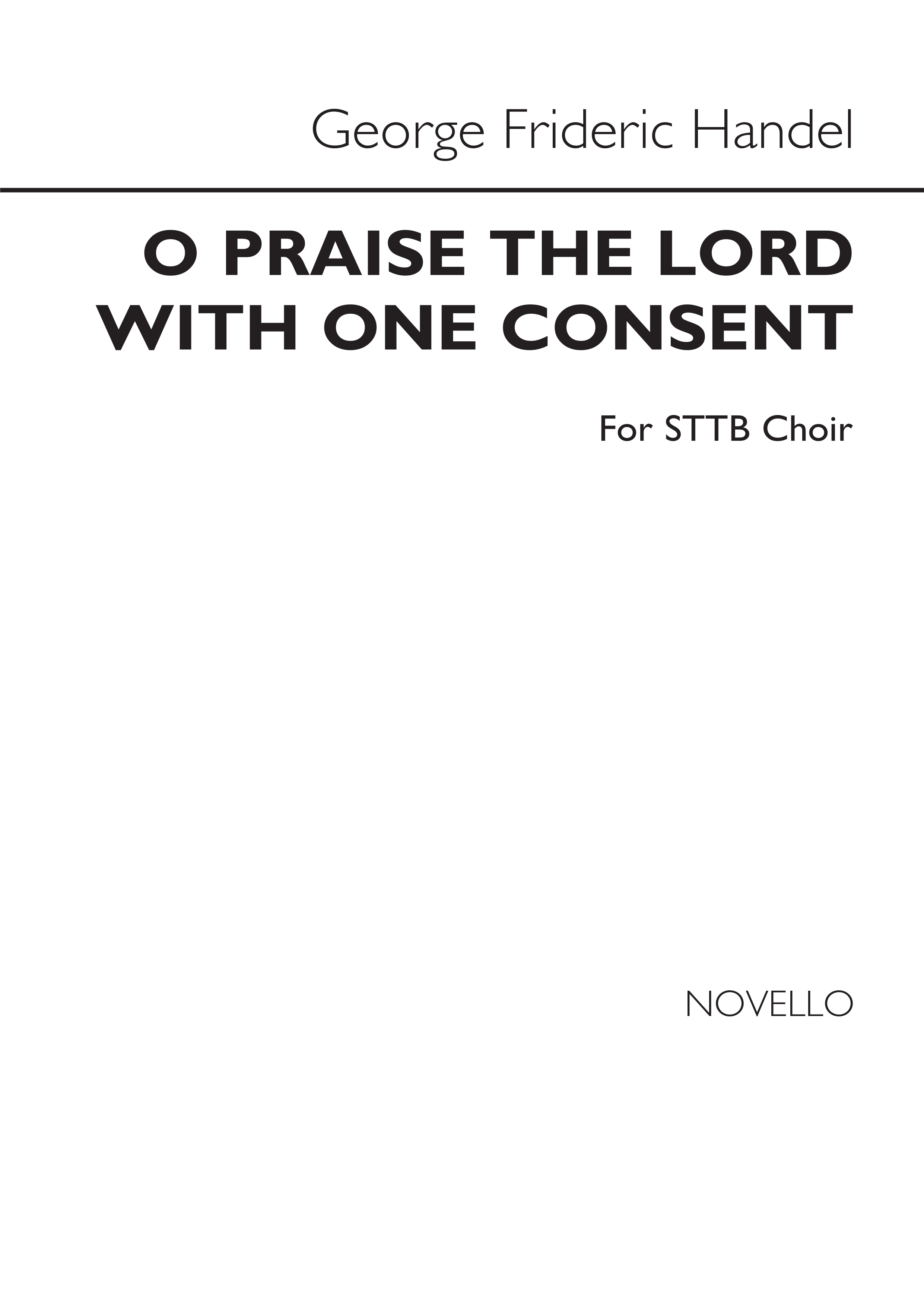 Georg Friedrich Händel: O Praise The Lord With One Consent: Mixed Choir: Vocal
