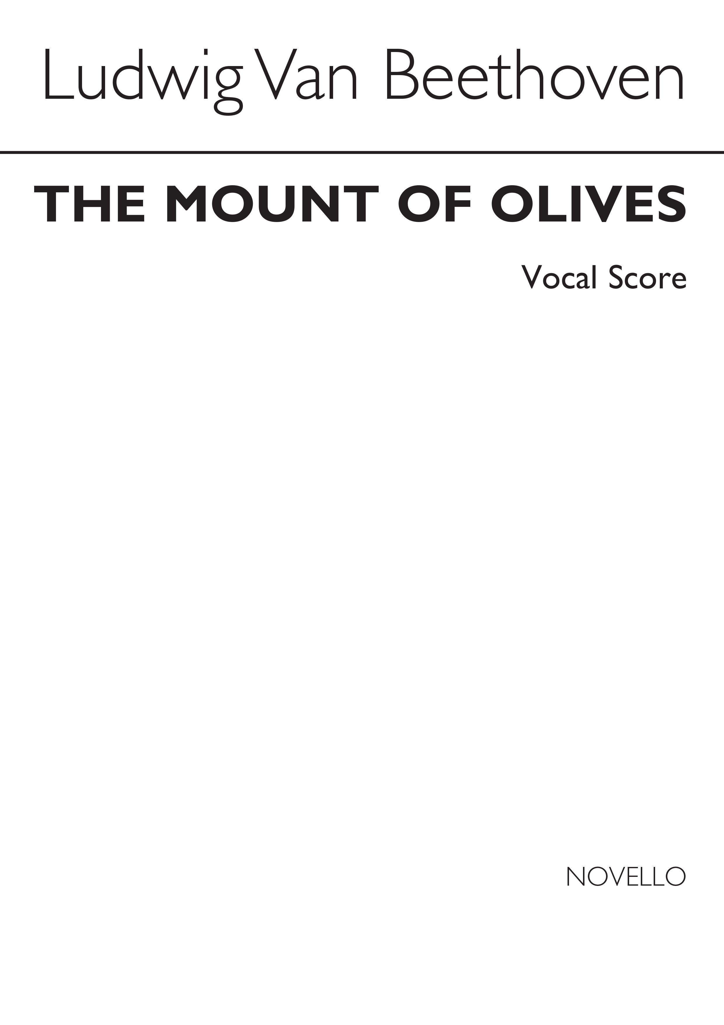 Ludwig van Beethoven: The Mount Of Olives: Voice: Score