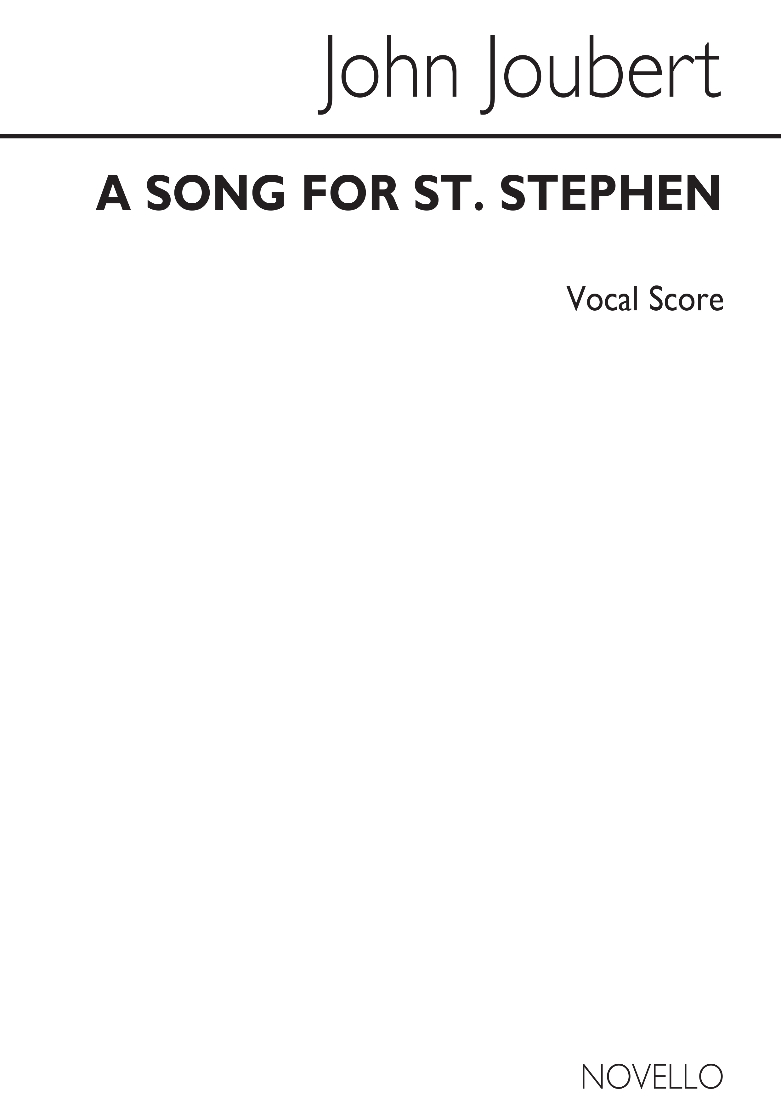 John Joubert: A Song For St. Stephen: SATB: Vocal Score