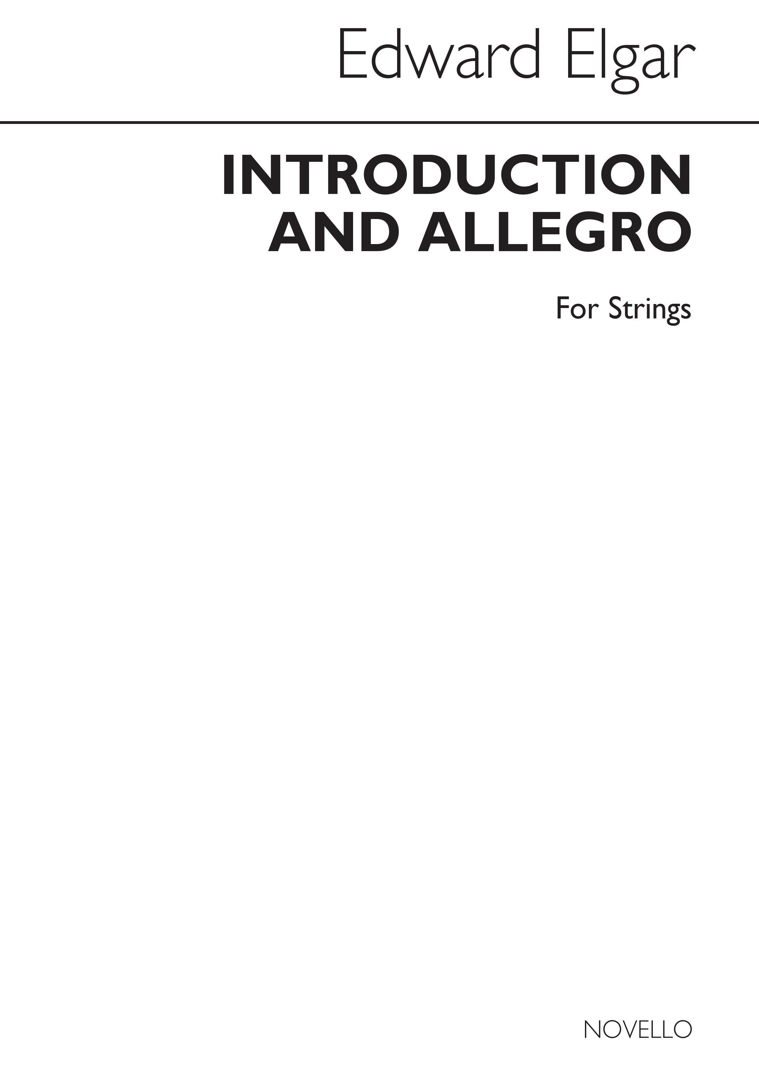 Edward Elgar: Introduction And Allegro (Parts): String Quartet: Parts