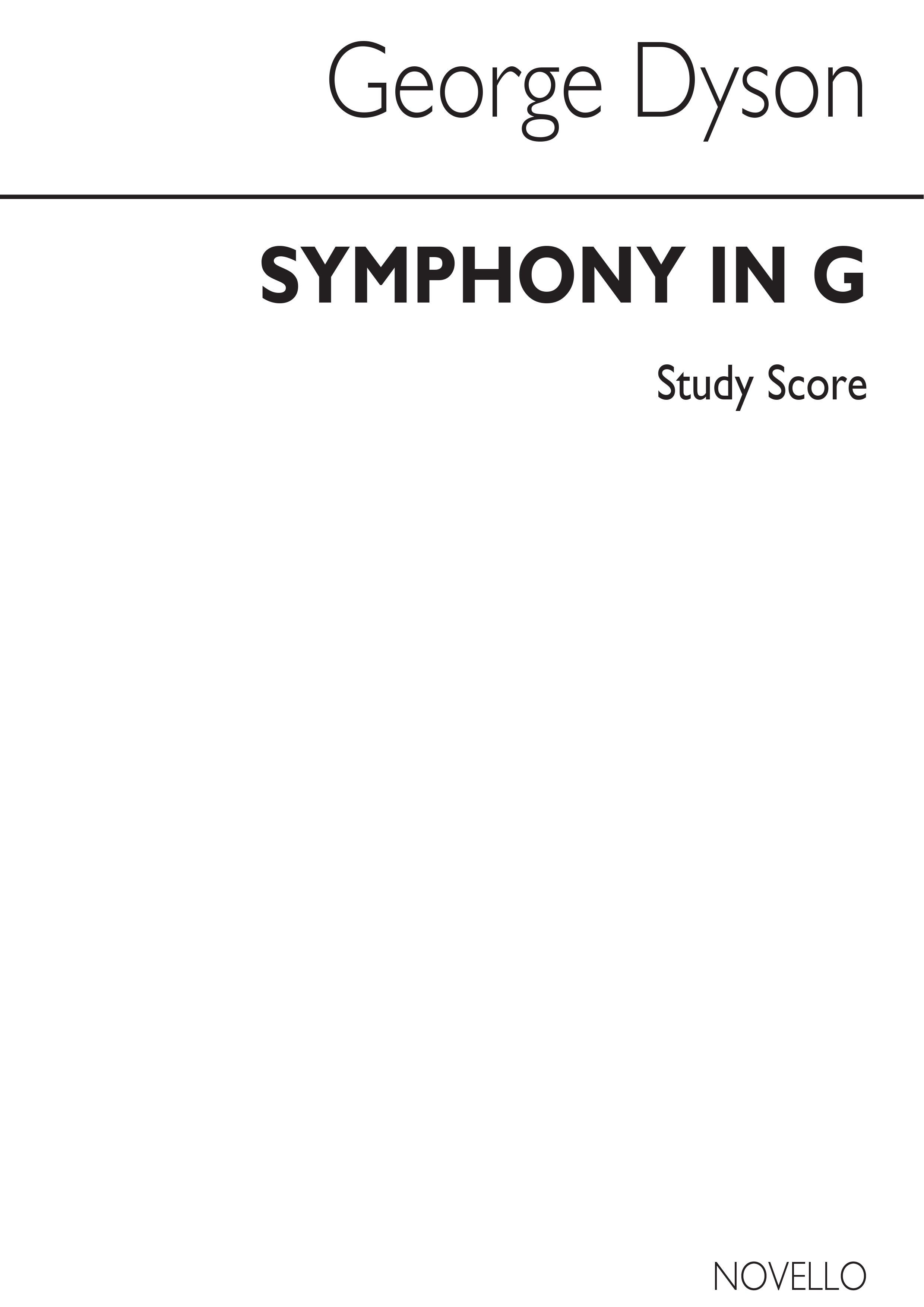 George Dyson: Symphony In G: Orchestra: Study Score