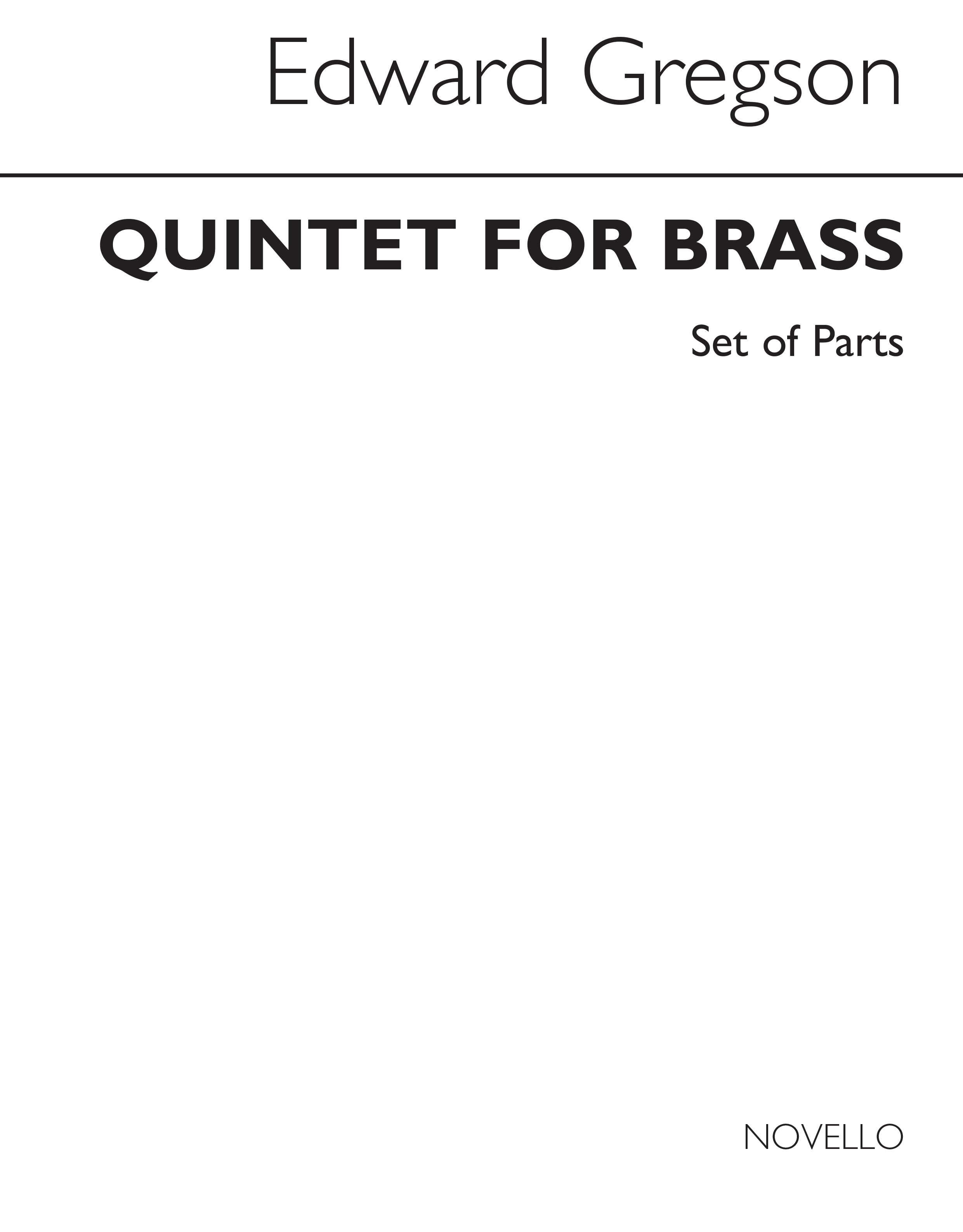 Edward Gregson: Quintet For Brass (Parts): Brass Ensemble: Instrumental Work