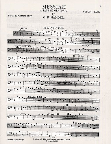 Georg Friedrich Händel: Messiah - A Sacred Oratorio: Cello: Part
