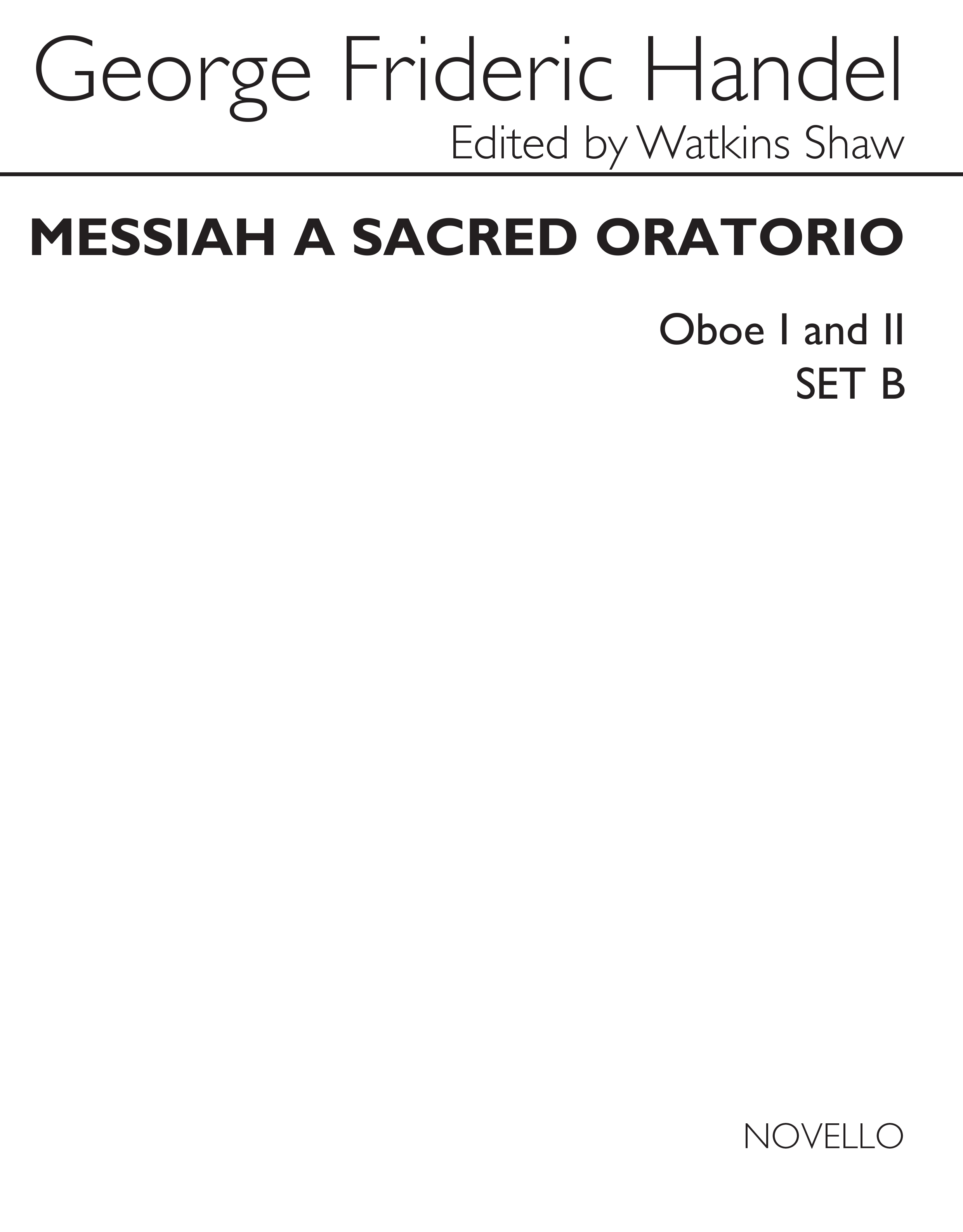 Messiah - A Sacred Oratorio: Oboe: Part