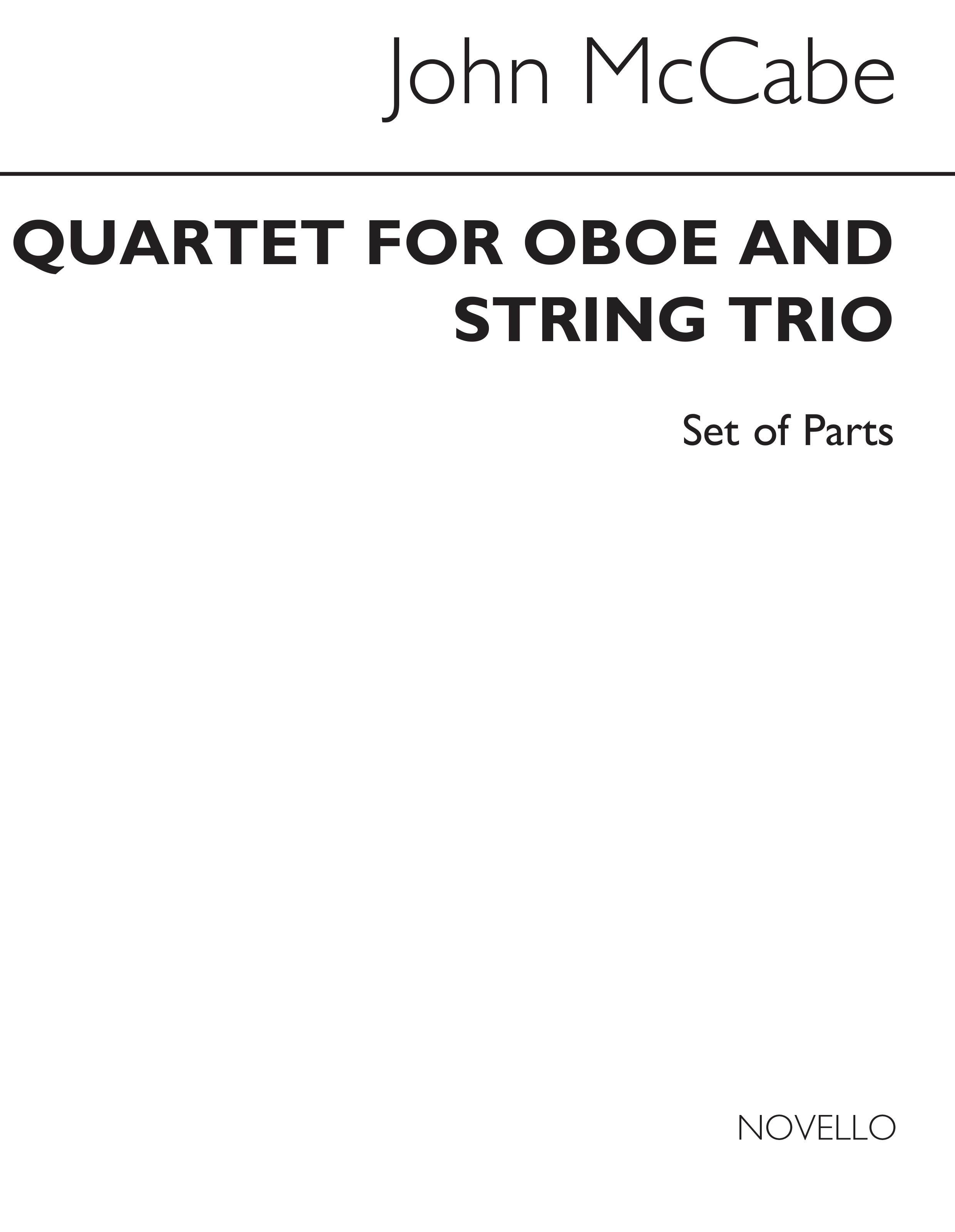John McCabe: Quartet For Oboe And String Trio (Parts): Chamber Ensemble: