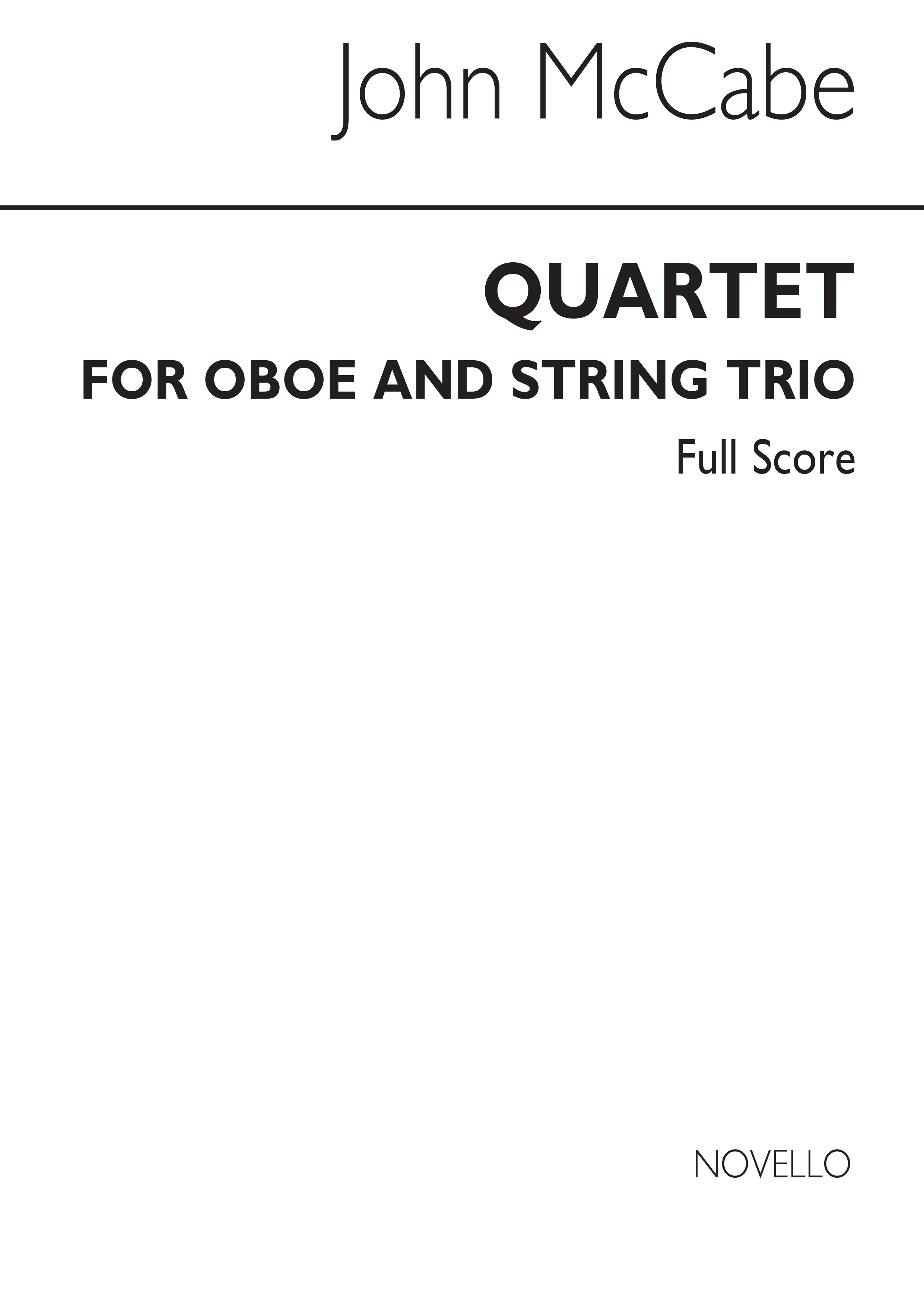 John McCabe: Quartet For Oboe & String Trio: Ensemble: Score