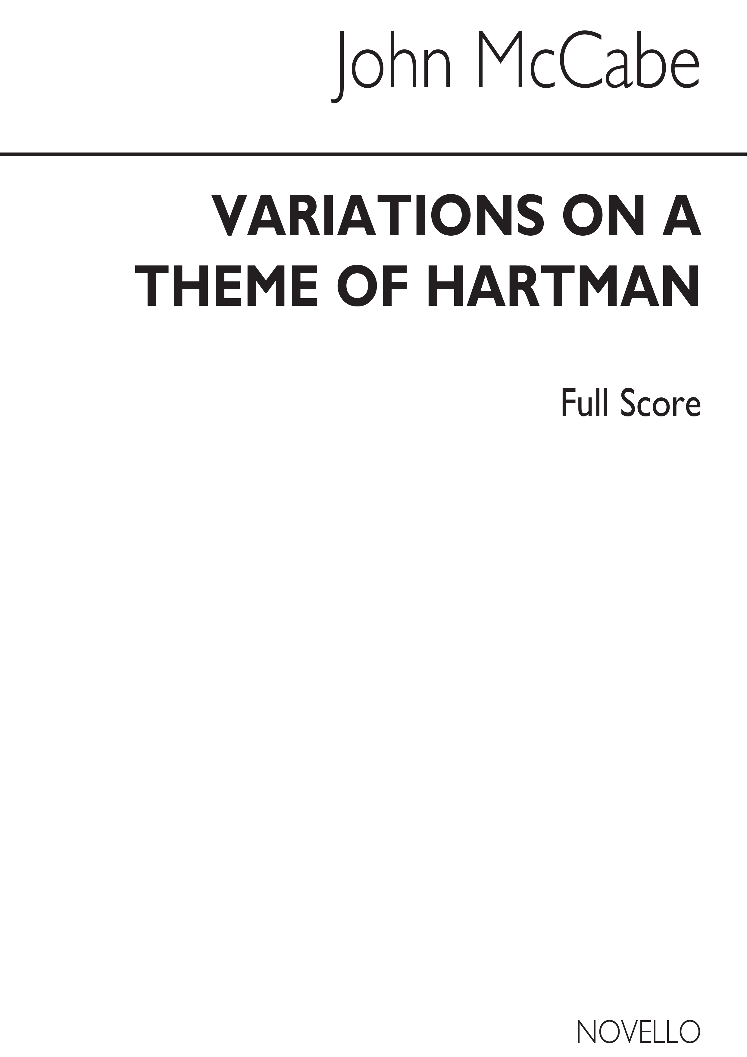 John McCabe: Variations On A Theme Of Hartman: Orchestra: Study Score