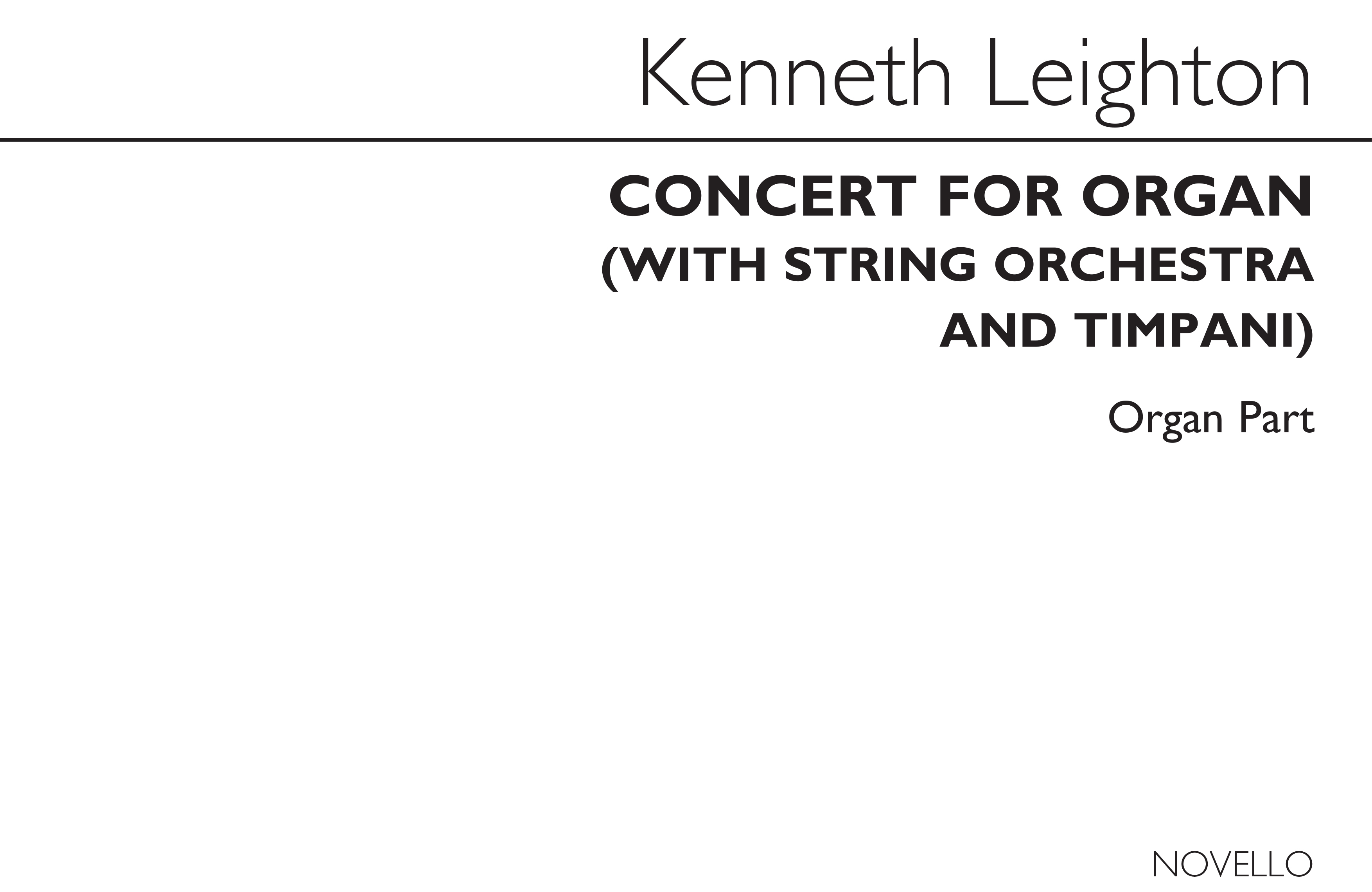 Kenneth Leighton: Concerto For Organ (Organ Part): Organ: Instrumental Work