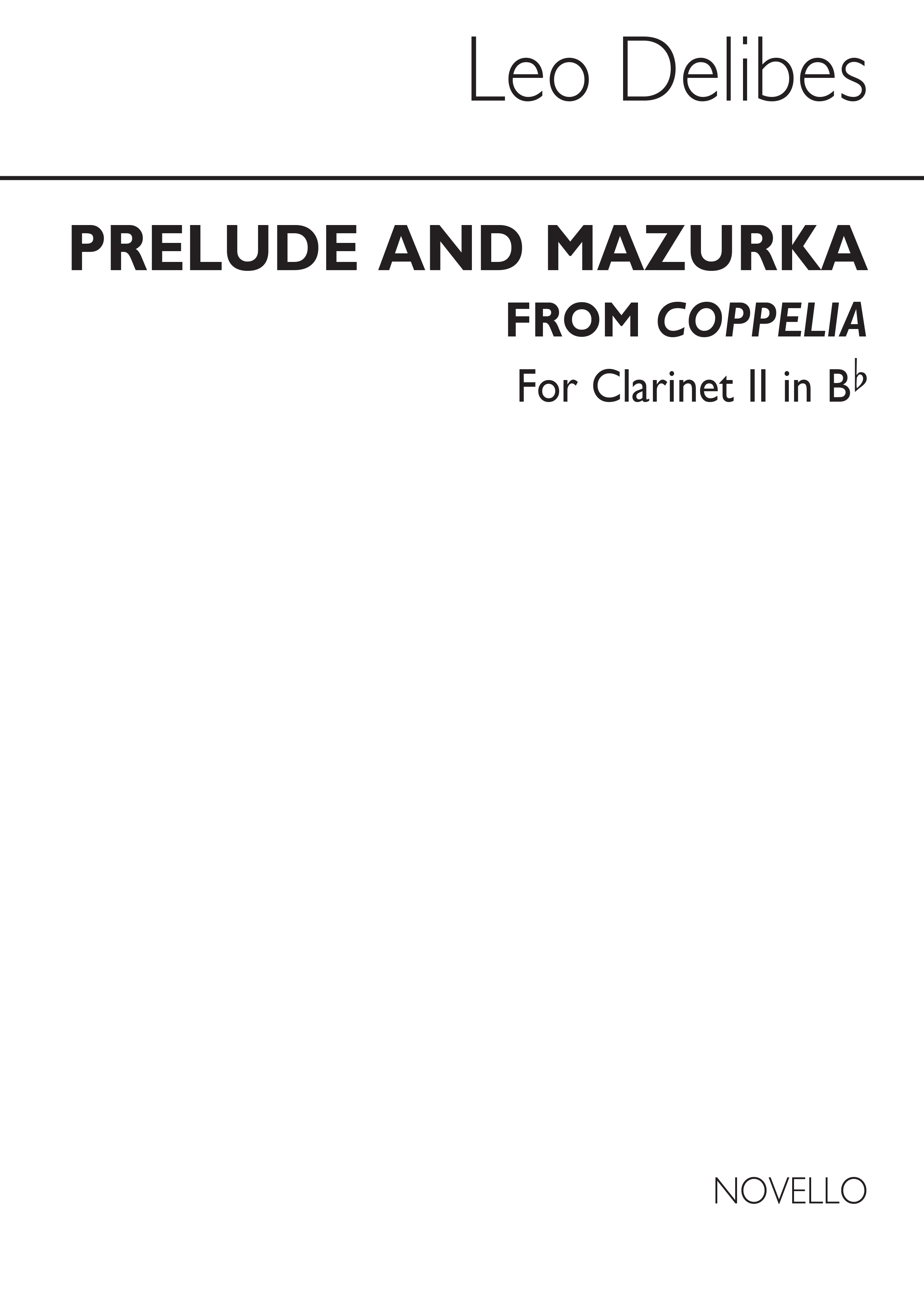 Lo Delibes: Prelude & Mazurka (Cobb) Clt 2: Clarinet: Part