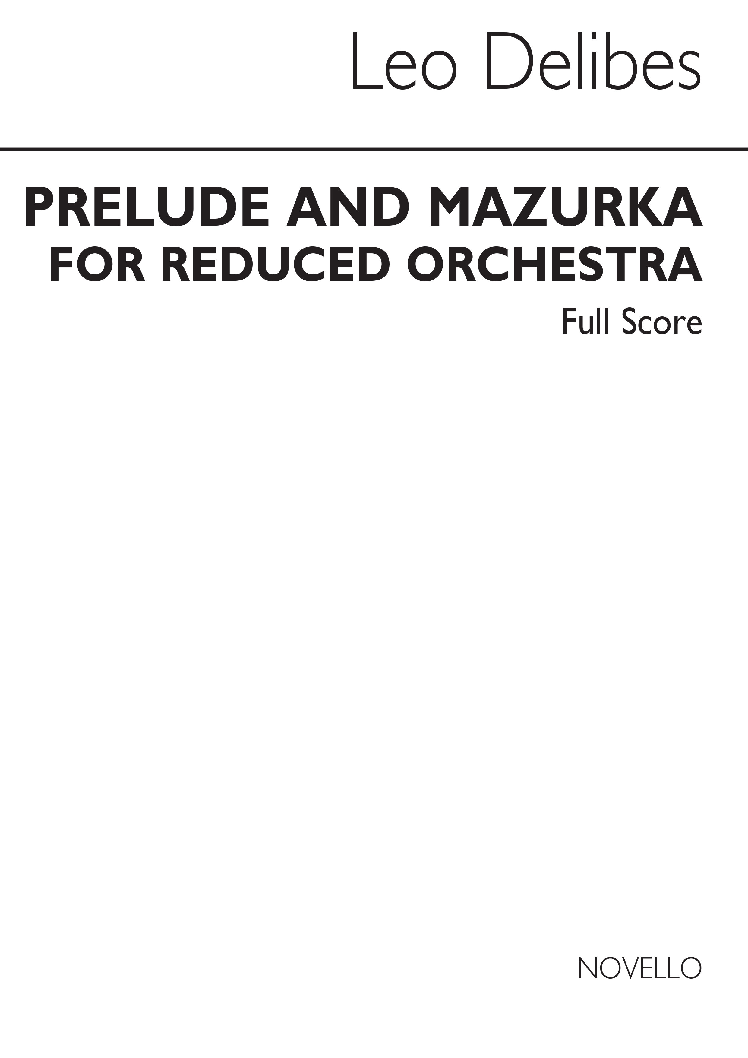 Lo Delibes: Prelude & Mazurka (Arr. Cobb): Orchestra: Score