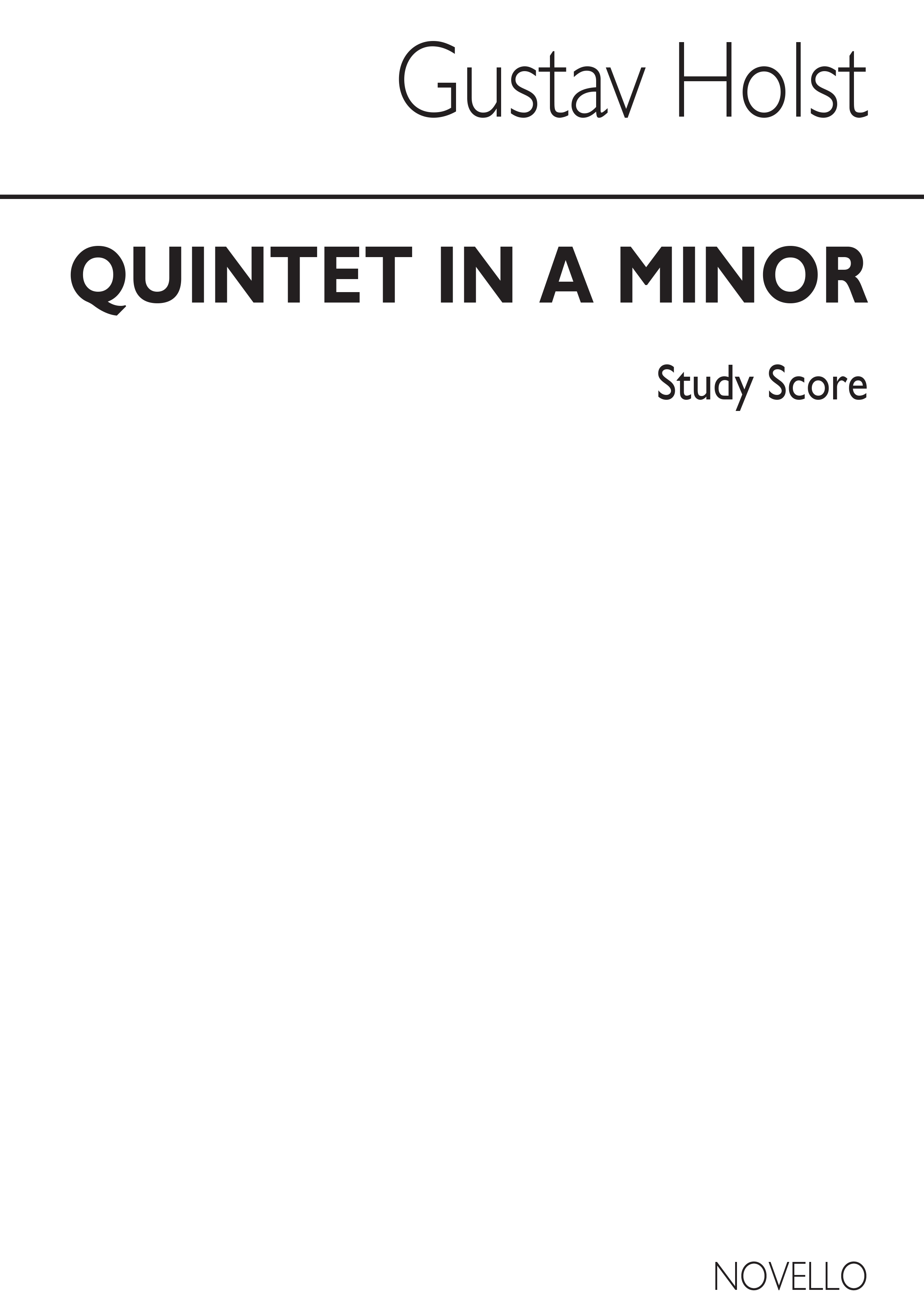 Gustav Holst: Quintet In A Minor: Wind Ensemble: Score