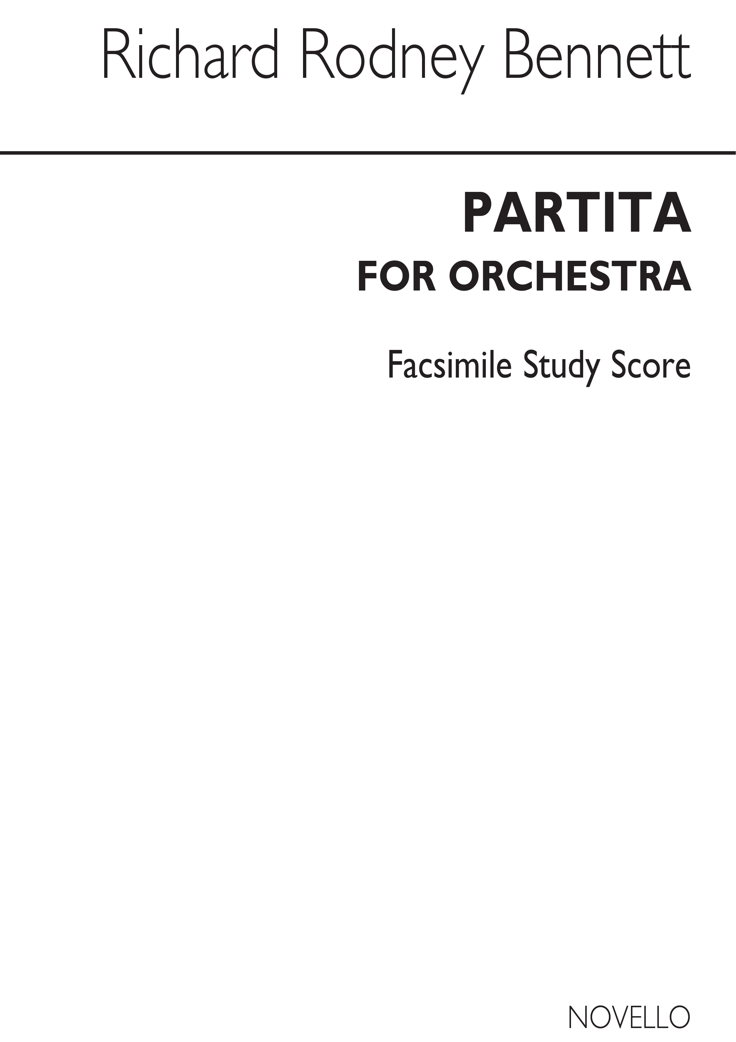 Richard Rodney Bennett: Partita For Orchestra: Orchestra: Study Score