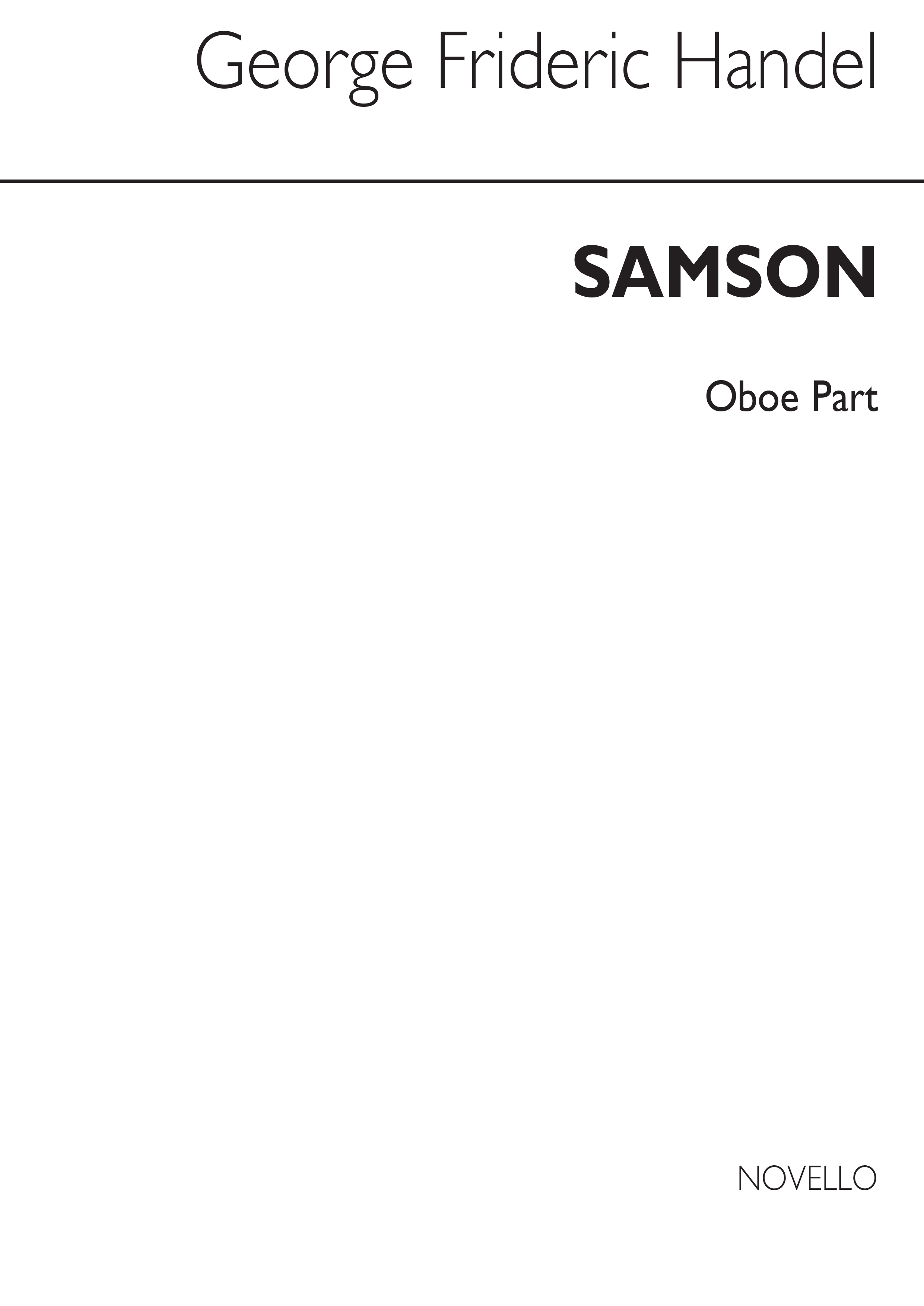 Georg Friedrich Hndel: Samson (Oboe Parts): Opera: Parts