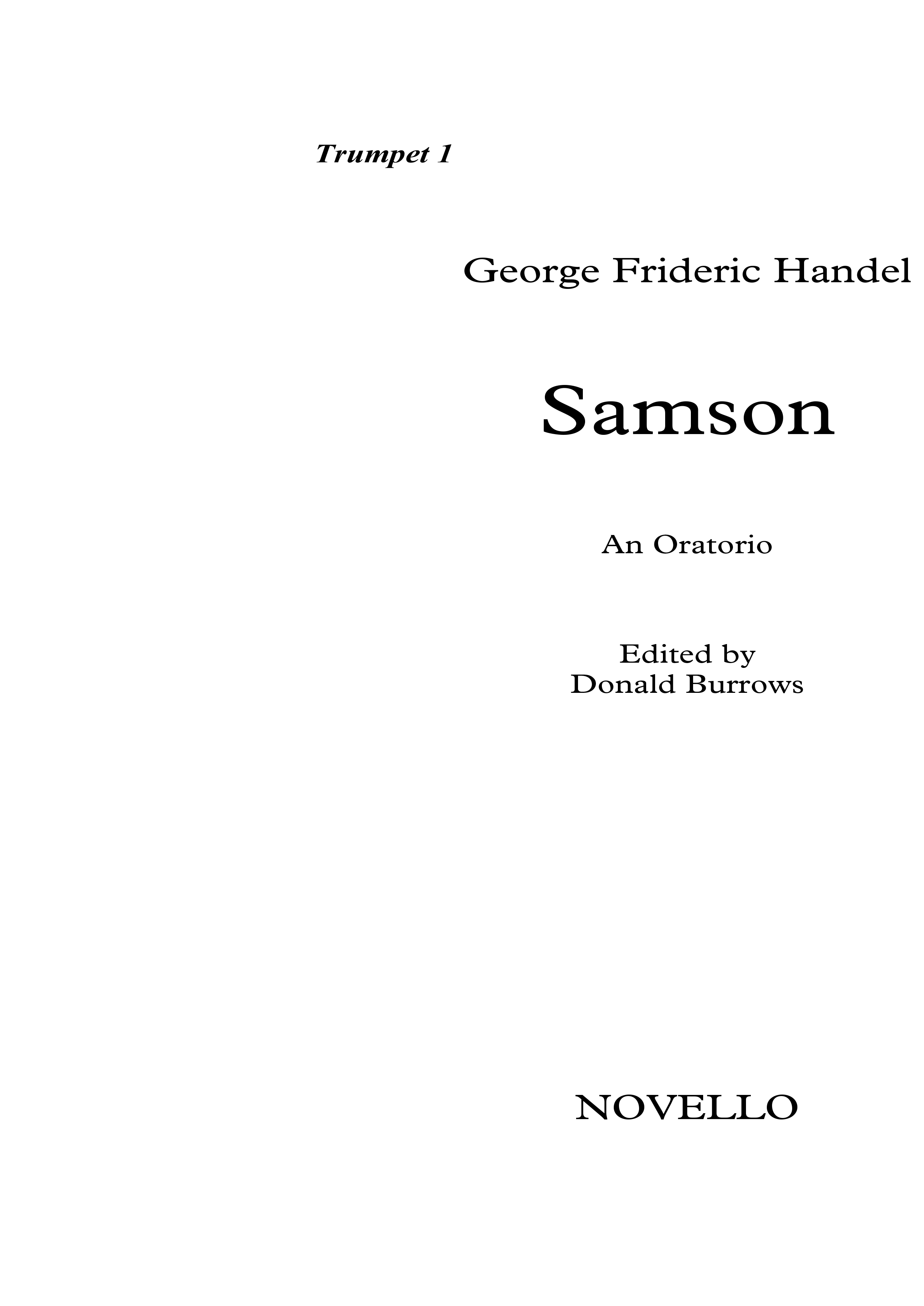 Georg Friedrich Händel: Samson (Trumpet Parts): Opera: Parts