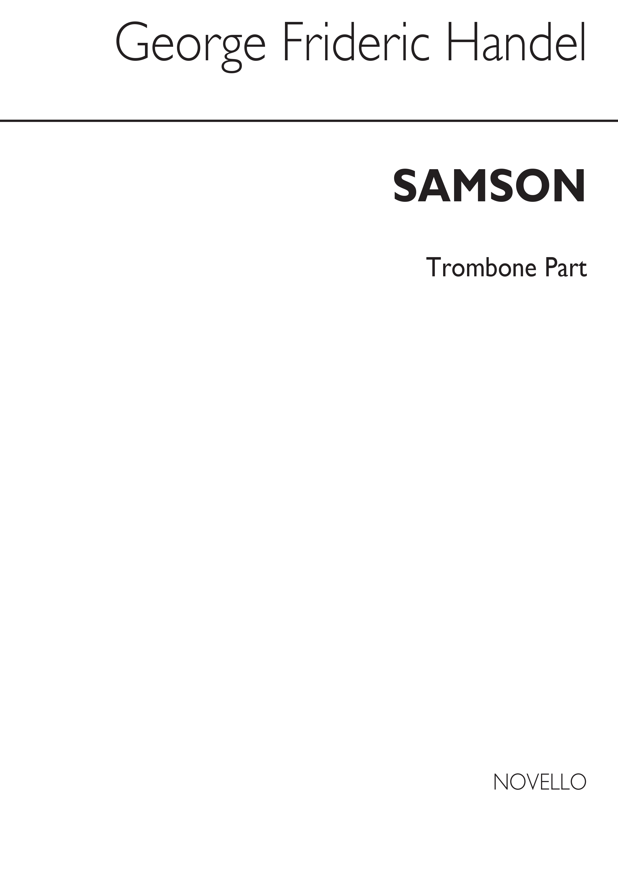 Georg Friedrich Hndel: Samson (Trombone Parts): Opera: Parts