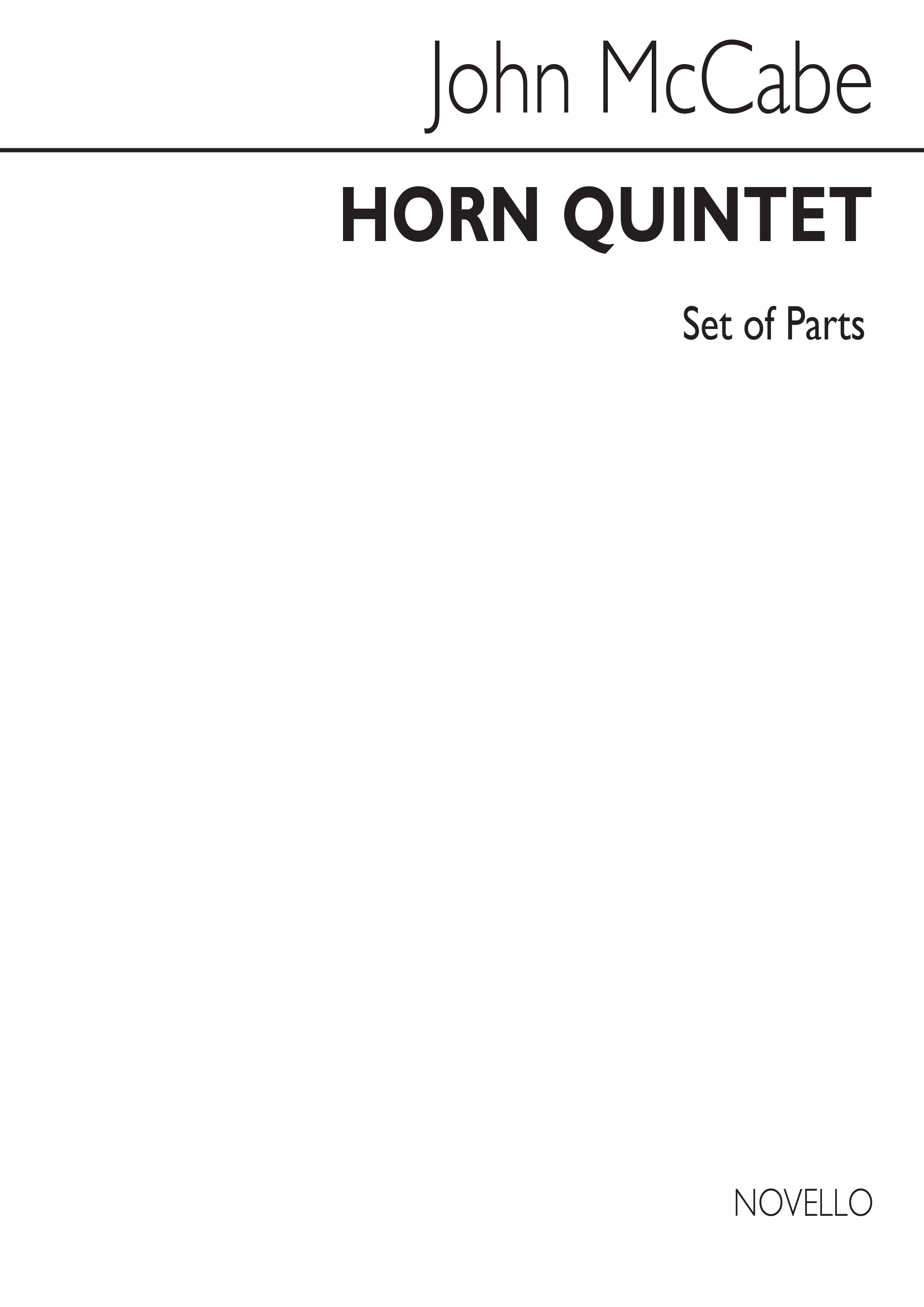 John McCabe: Horn Quintet (Parts): Chamber Ensemble: Parts