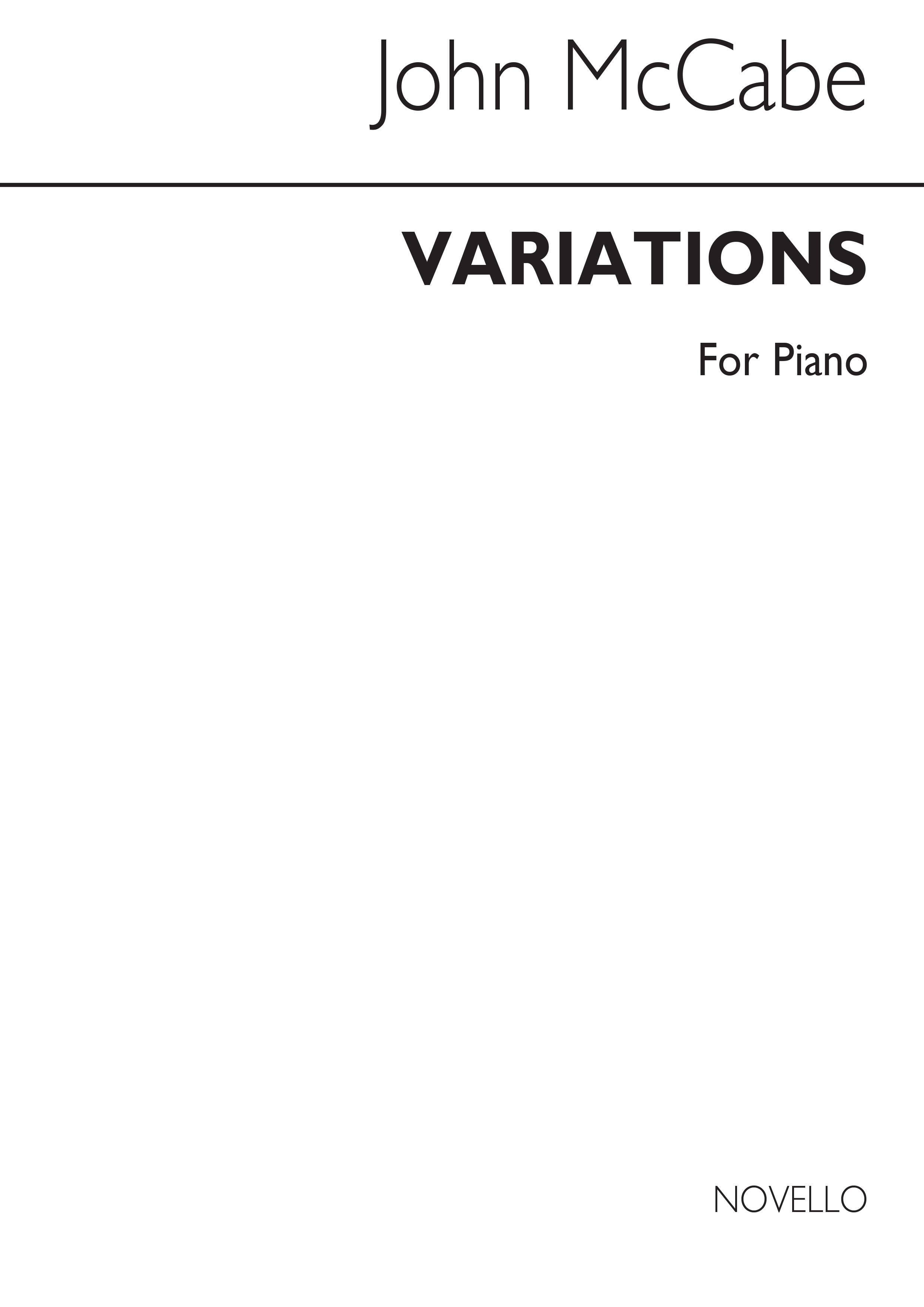 John McCabe: Variations For Piano: Piano: Instrumental Work
