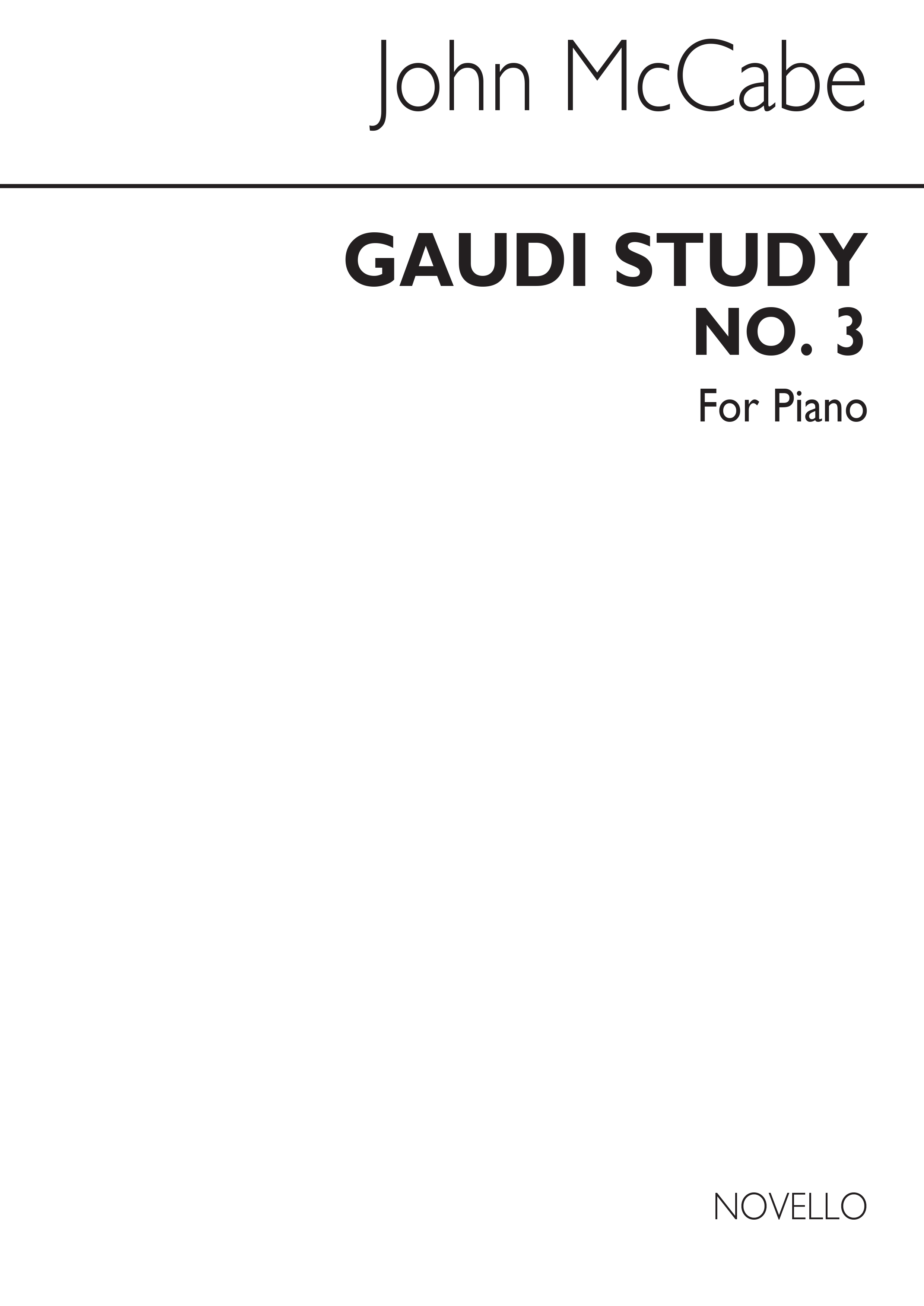 John McCabe: Gaudi Study No.3 for Piano: Piano: Instrumental Work