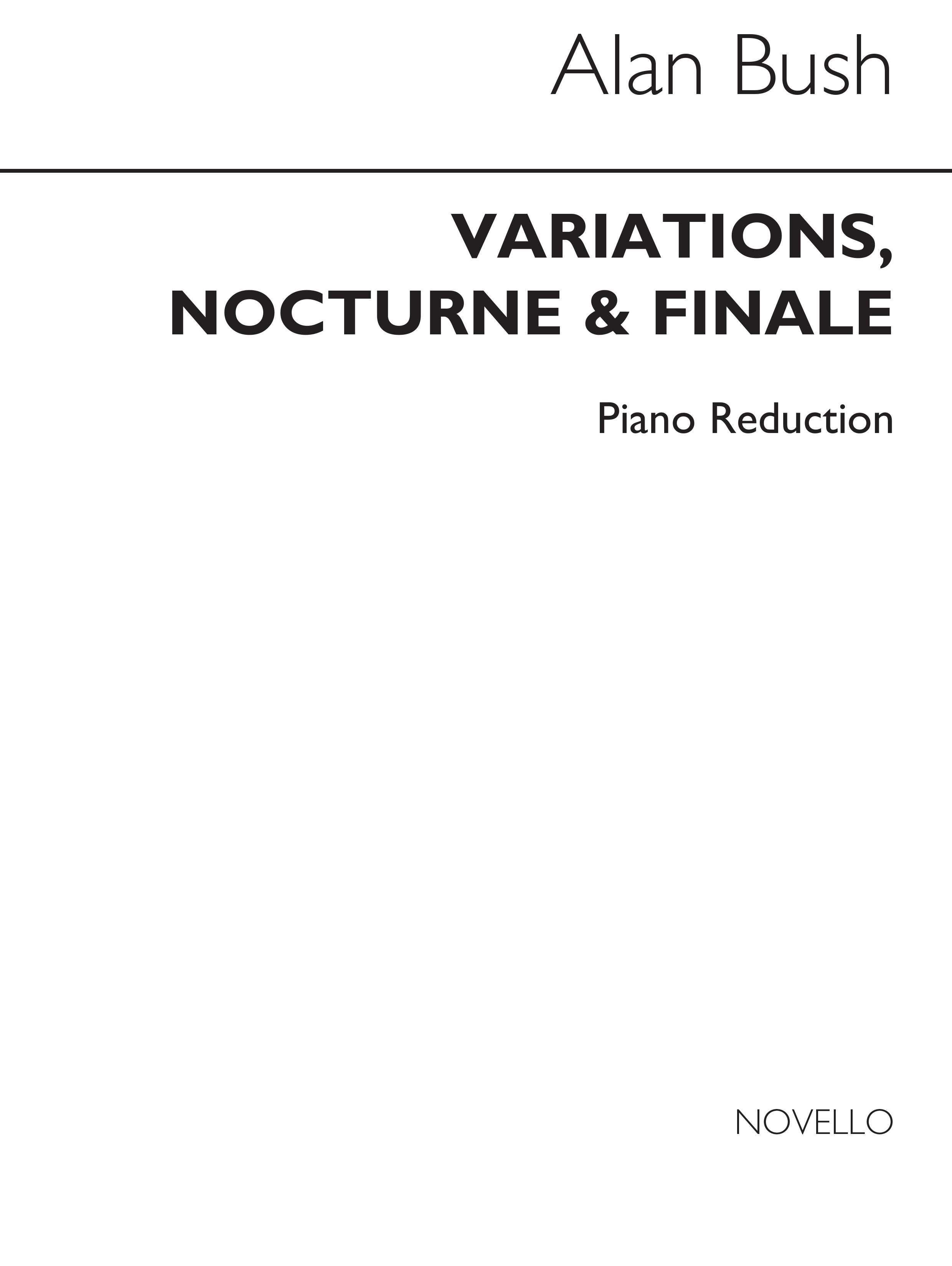 Alan Bush: Variations Nocturne And Finale For 2 Pianos: Piano Duet: Instrumental