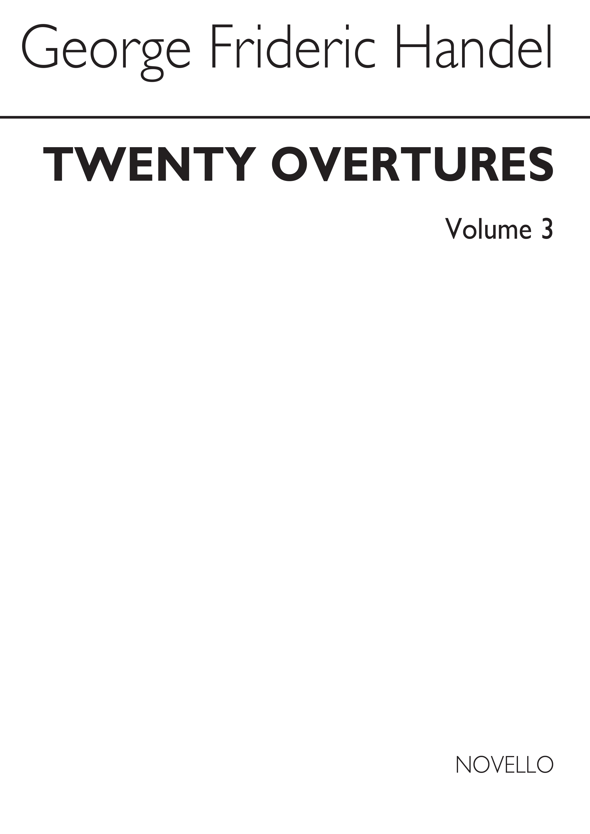 Georg Friedrich Händel: 20 Overtures In Authentic Keyboard Arrangements 3: