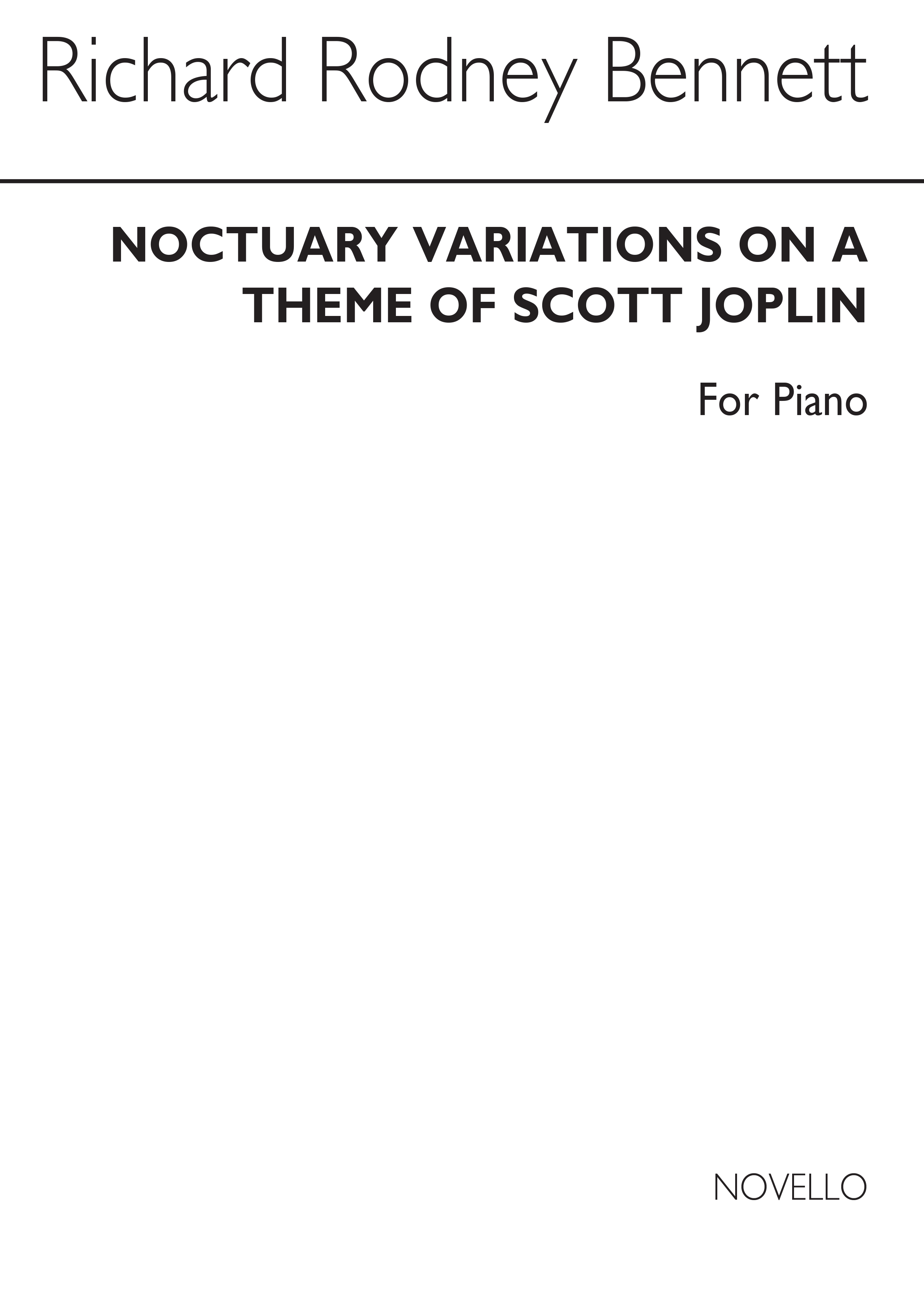 Richard Rodney Bennett: Noctuary For Piano: Piano: Instrumental Work