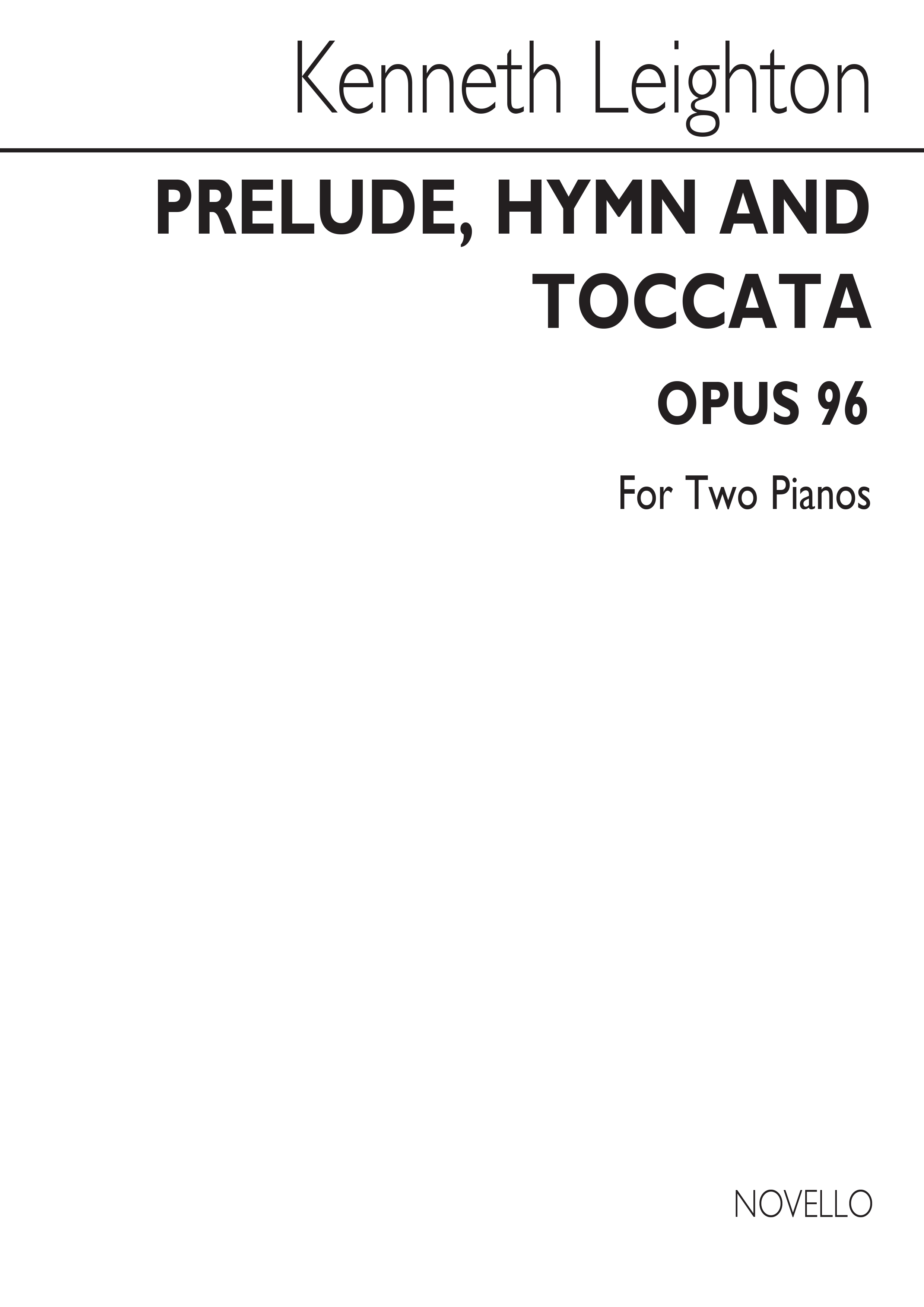 Kenneth Leighton: Prelude  Hymn And Toccata Op.96: Piano Duet: Instrumental Work