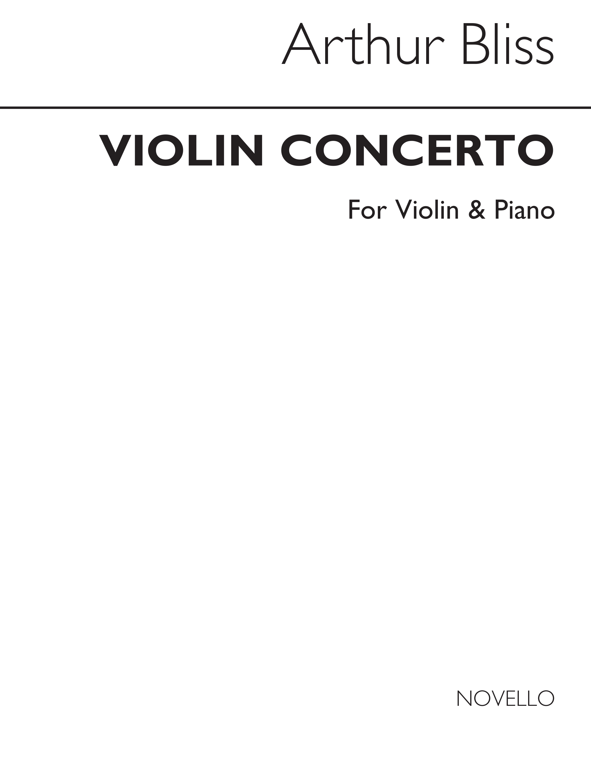 Arthur Bliss: Concerto For Violin (Violin/Piano): Violin: Instrumental Work