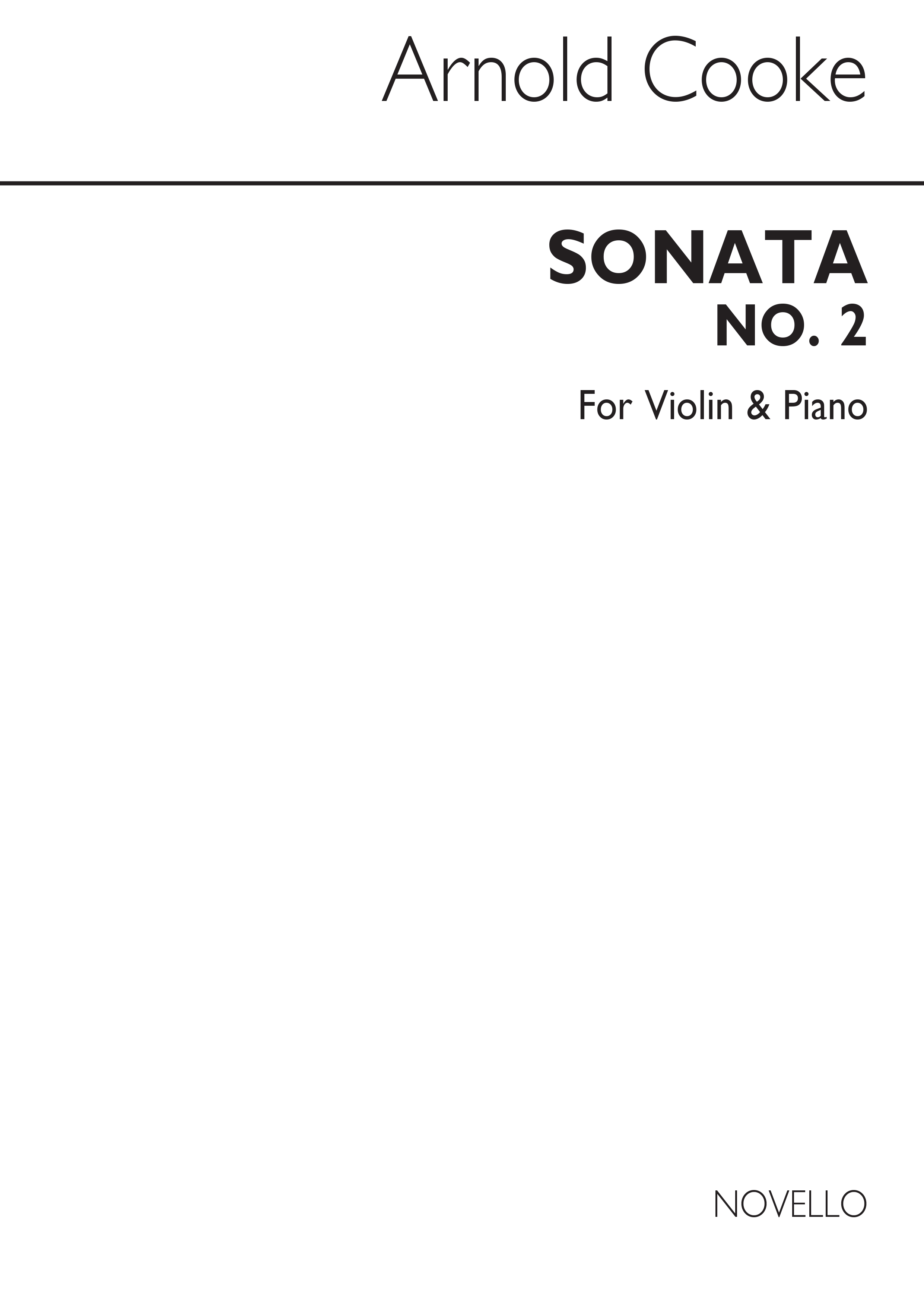 Arnold Cooke: Sonata No.2 For Violin & Piano: Violin: Instrumental Work