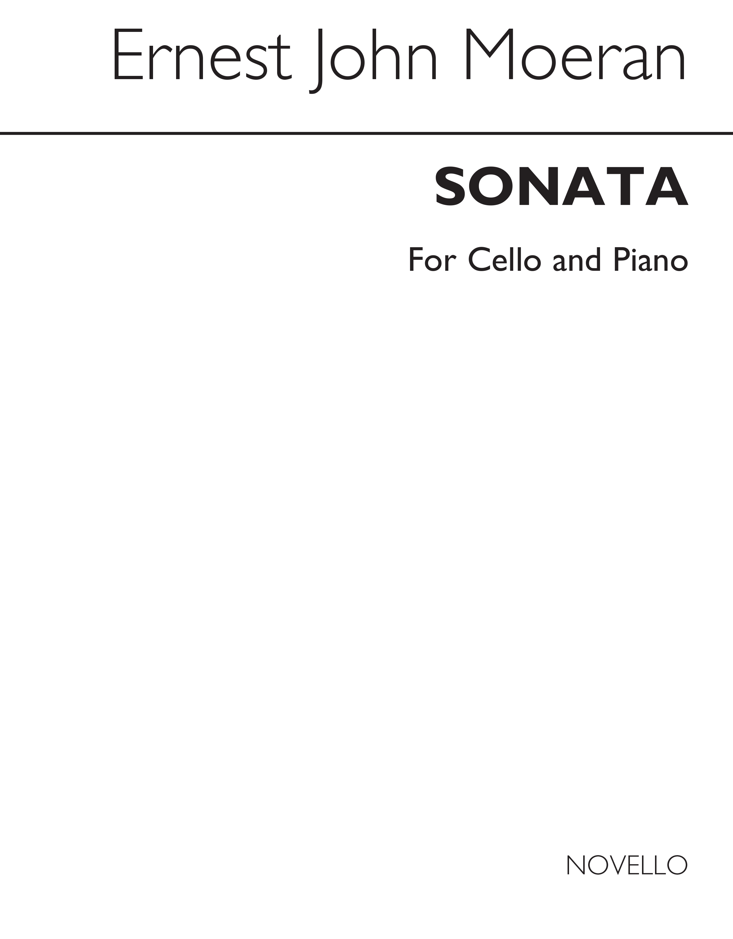 E.J. Moeran: Sonata For Cello & Piano: Cello: Score and Parts
