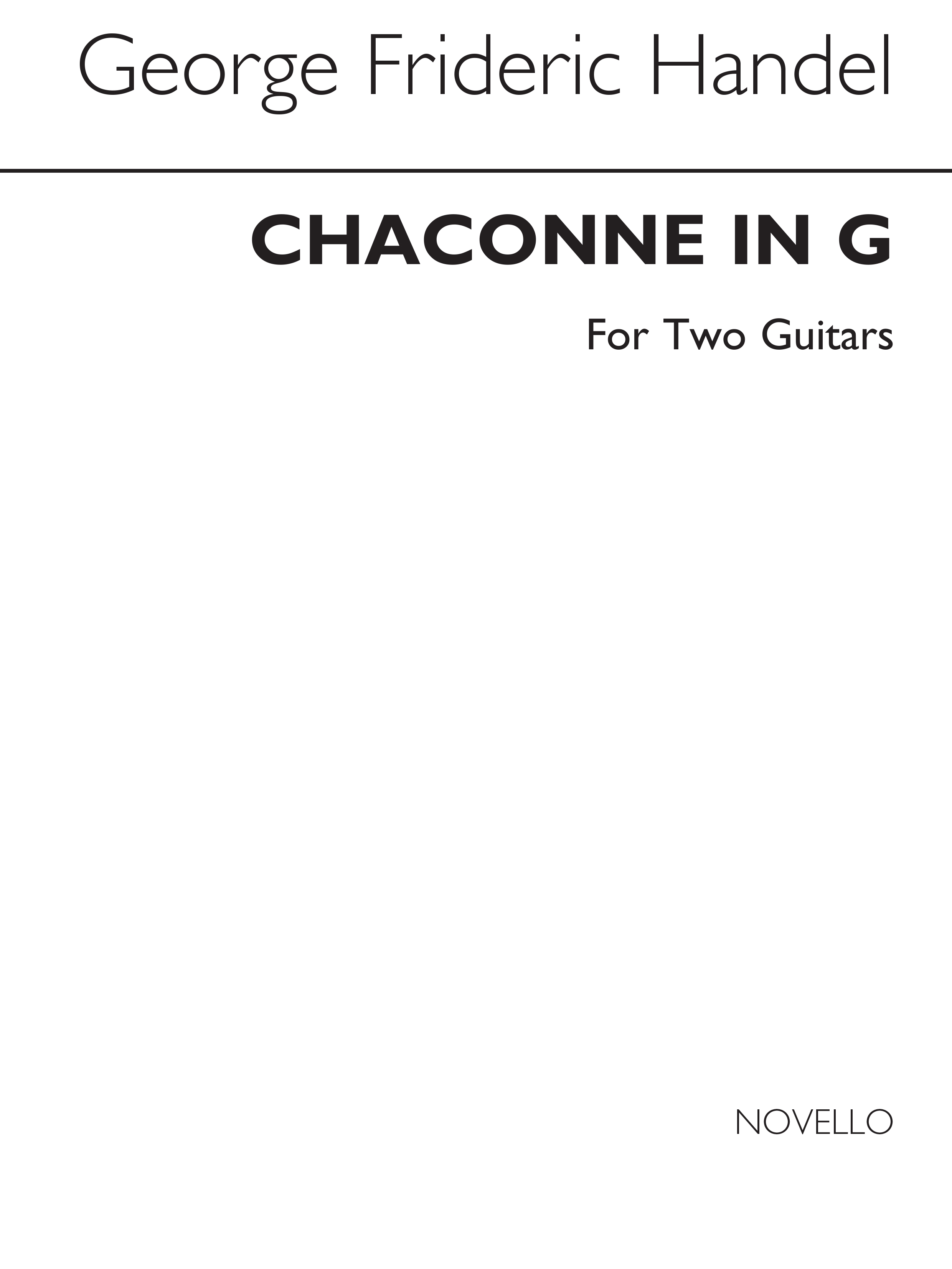 Georg Friedrich Händel: Chaconne In G For Guitar Duet: Guitar: Score